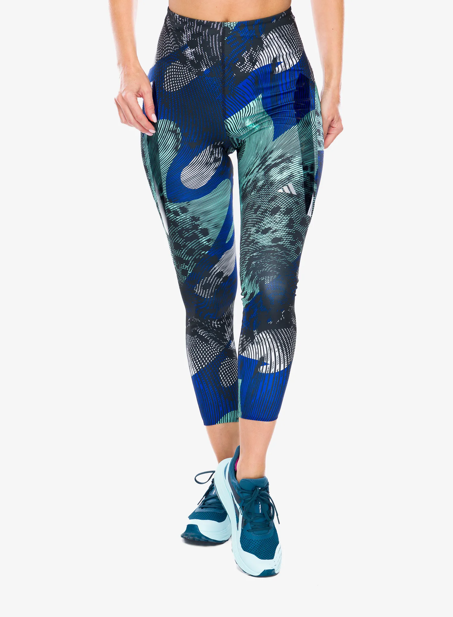 Дамски клин за бягане adidas Adizero All Over Print Tights - black/lucid blue