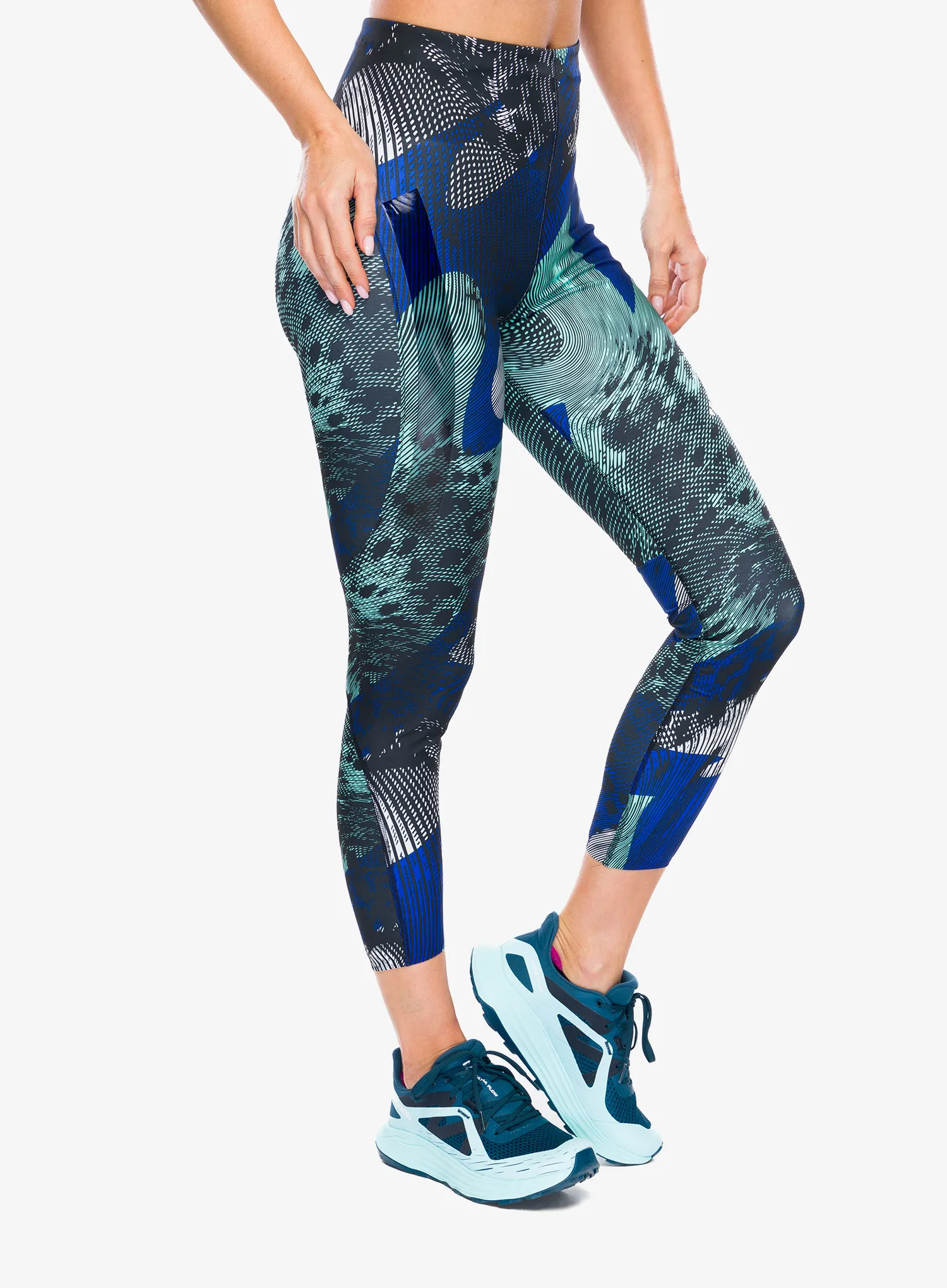 Дамски клин за бягане adidas Adizero All Over Print Tights - black/lucid blue