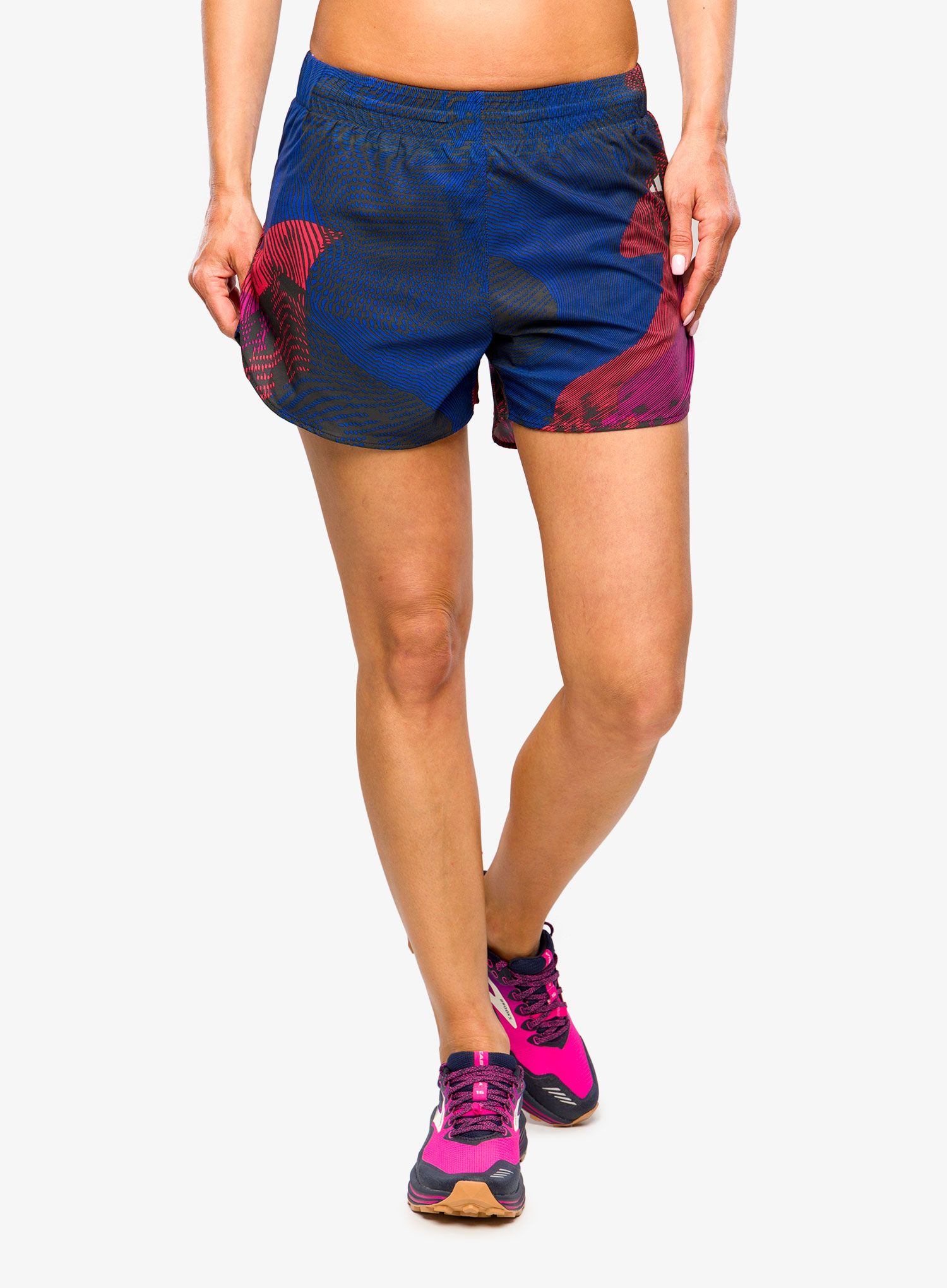 Дамски къси панталони за бягане adidas Adizero Split Shorts - black/fuschia