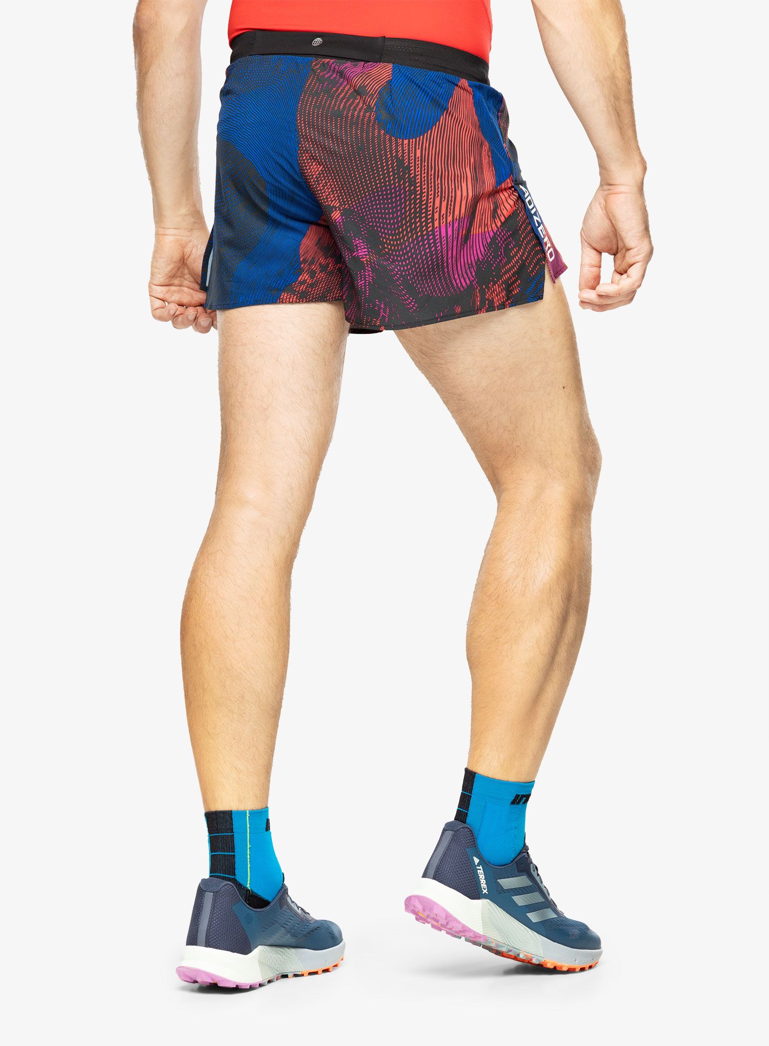 Къси панталони за бягане adidas Adizero Split Shorts - multi/black/red