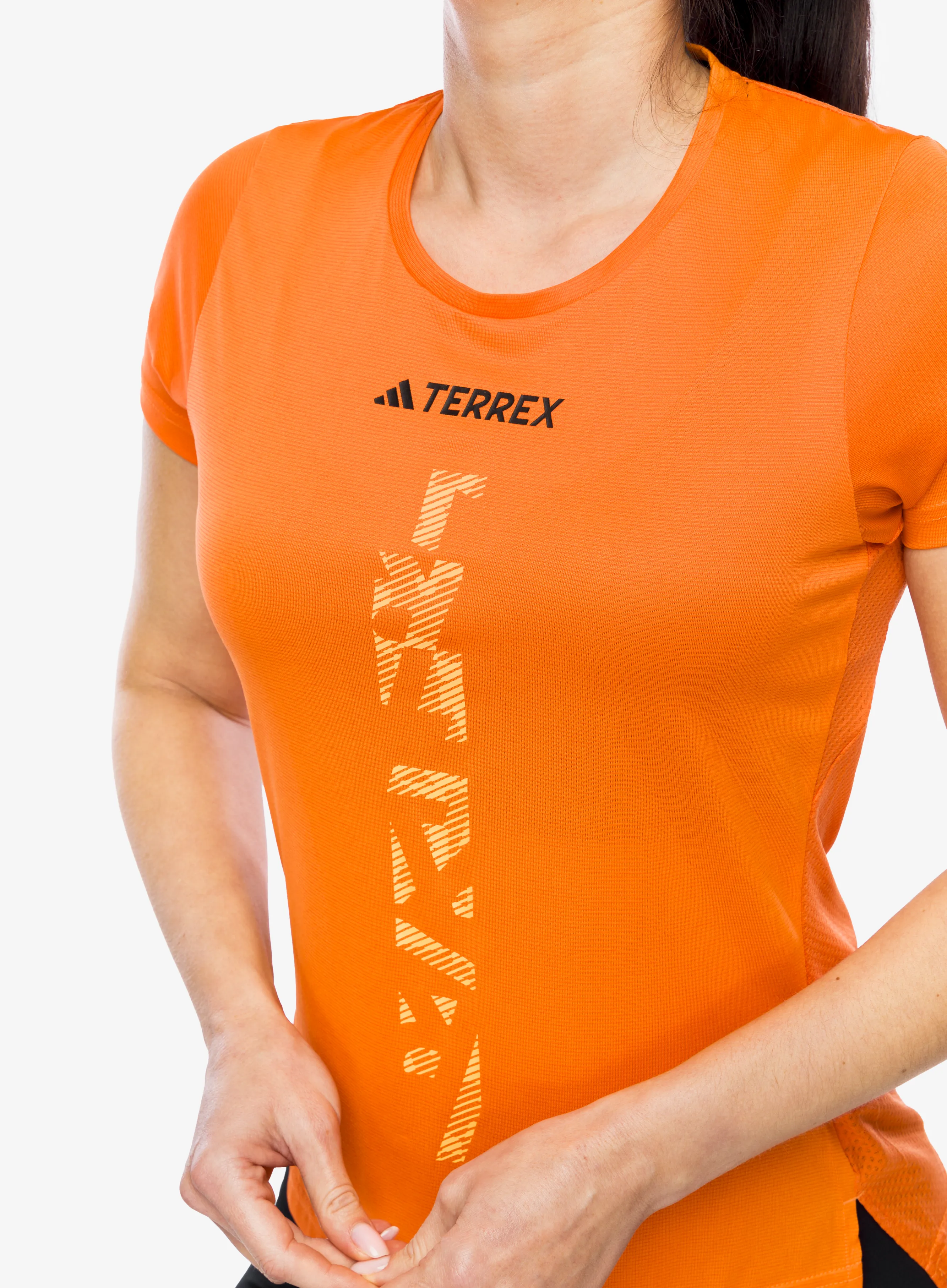 Дамска тениска за бягане adidas TERREX Agravic Trail Running T-Shirt - semi impact orange