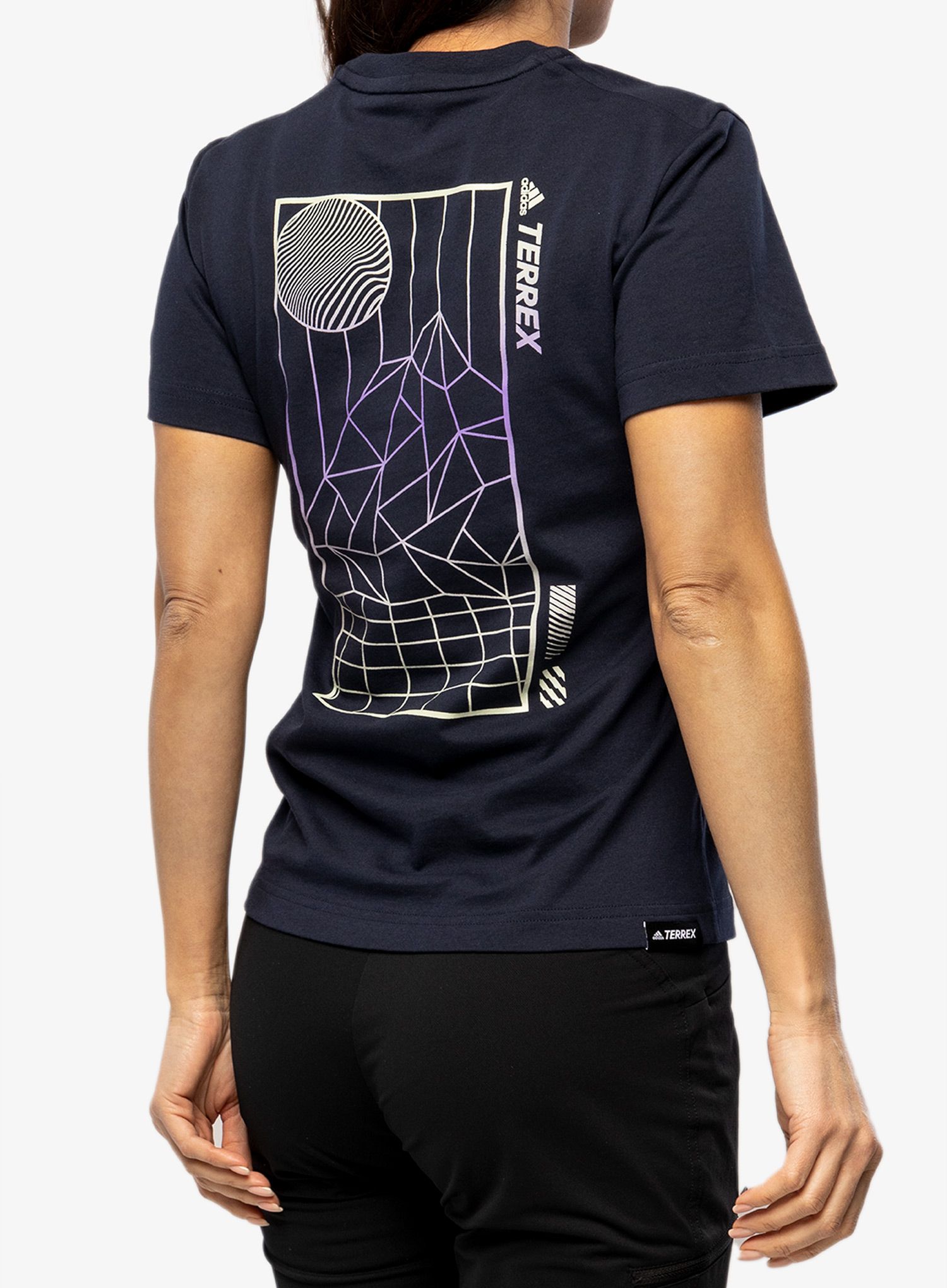 Дамска тениска с щампа adidas TERREX Mountain Fun Graphic Tee - legend ink/linen green
