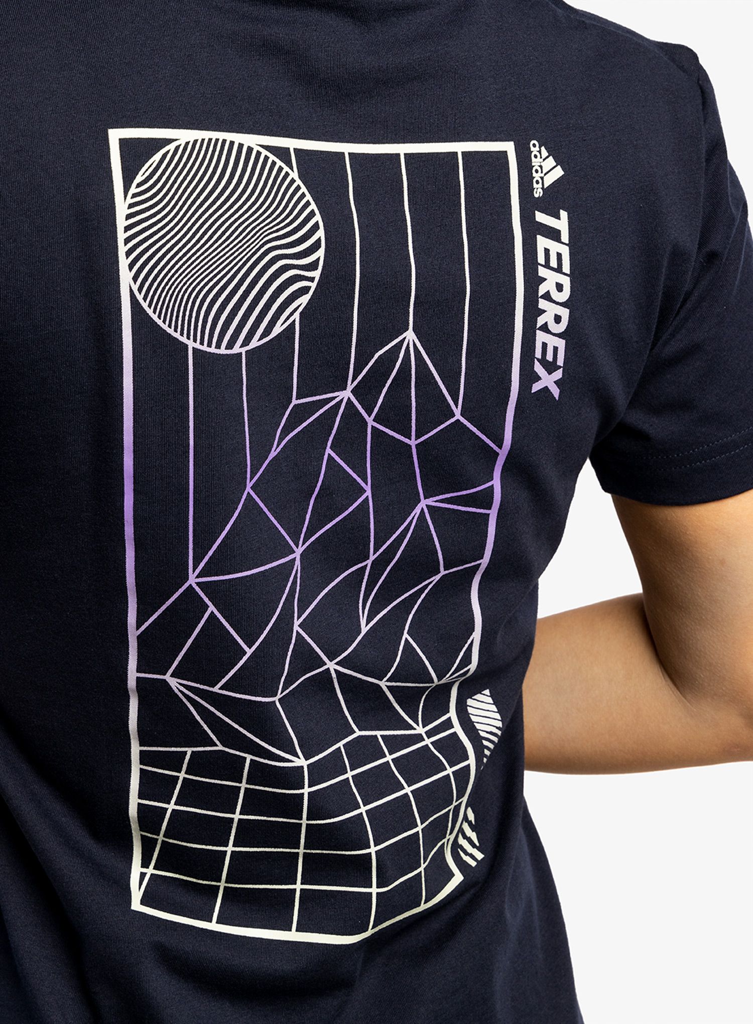 Дамска тениска с щампа adidas TERREX Mountain Fun Graphic Tee - legend ink/linen green