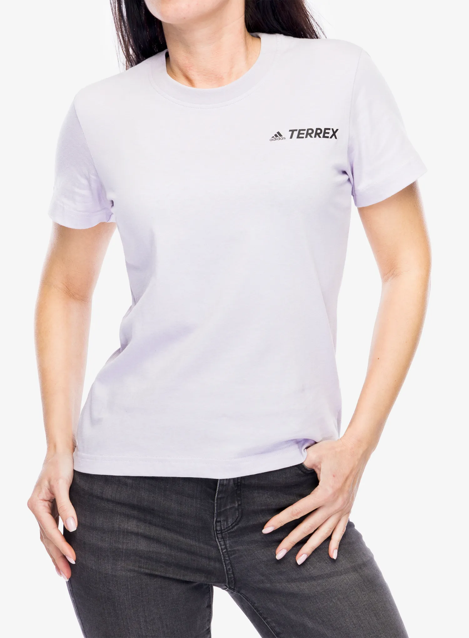 Дамска памучна тениска adidas TERREX Mountain Fun Graphic Tee - silver dawn