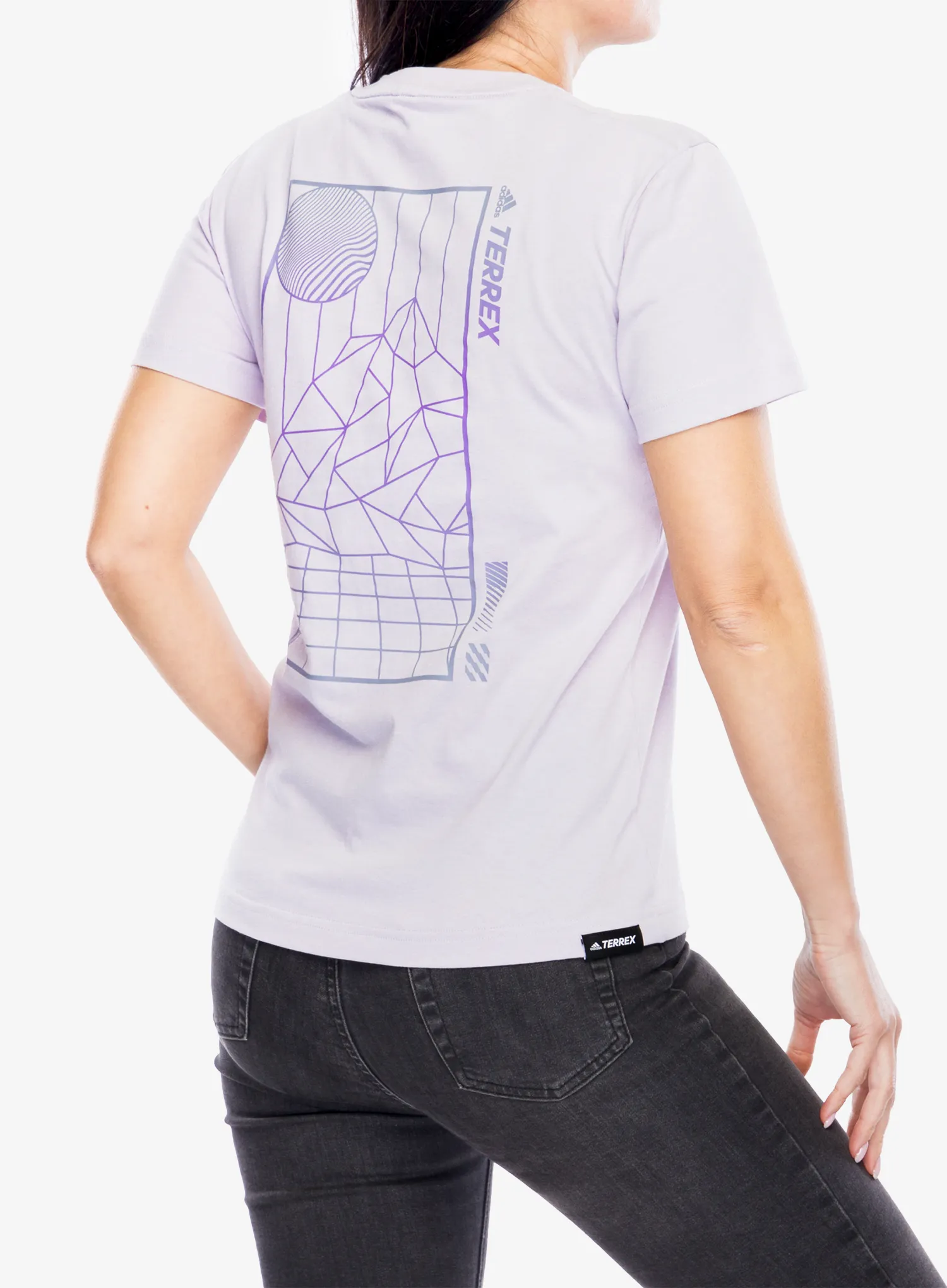 Дамска памучна тениска adidas TERREX Mountain Fun Graphic Tee - silver dawn