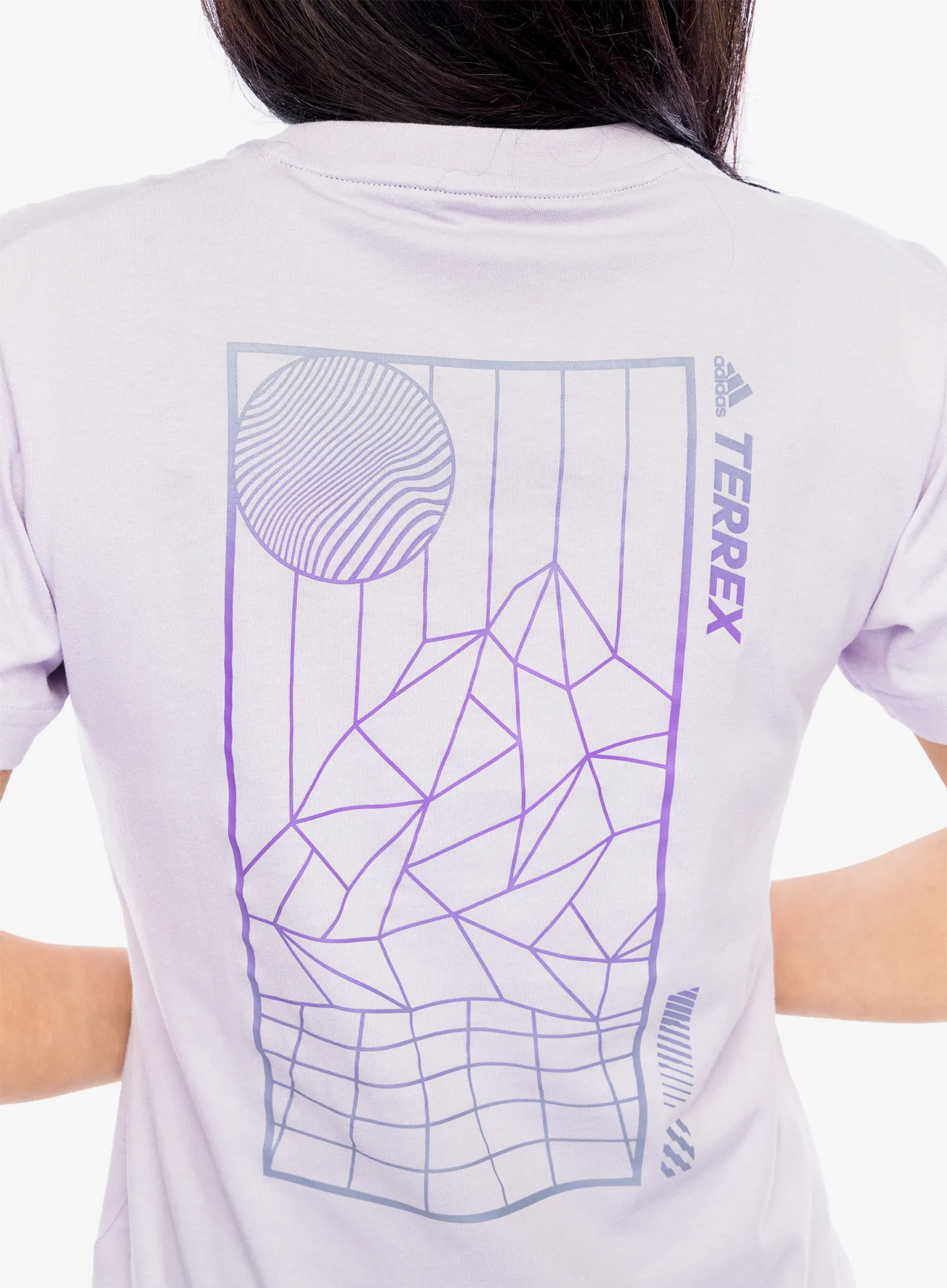 Дамска памучна тениска adidas TERREX Mountain Fun Graphic Tee - silver dawn