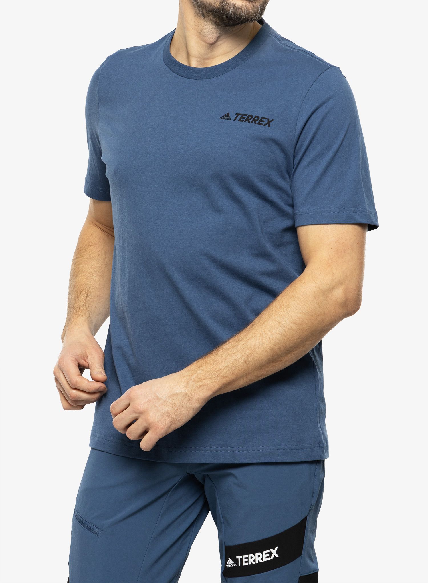 Памучна тениска adidas TERREX Mountain Graphic Tee - wonder steel