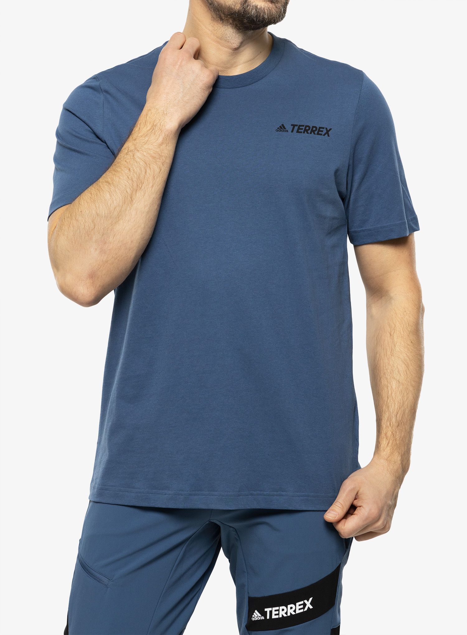 Памучна тениска adidas TERREX Mountain Graphic Tee - wonder steel