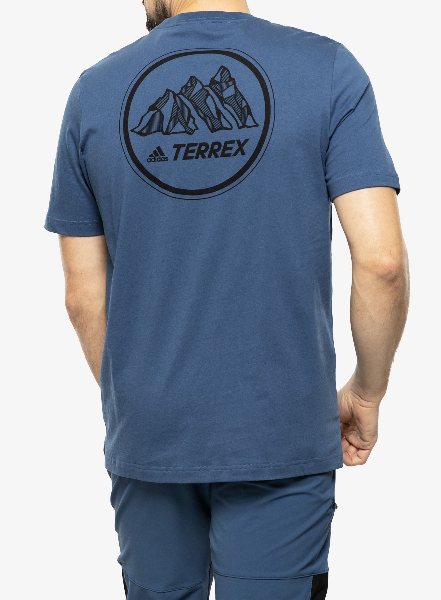 Памучна тениска adidas TERREX Mountain Graphic Tee - wonder steel