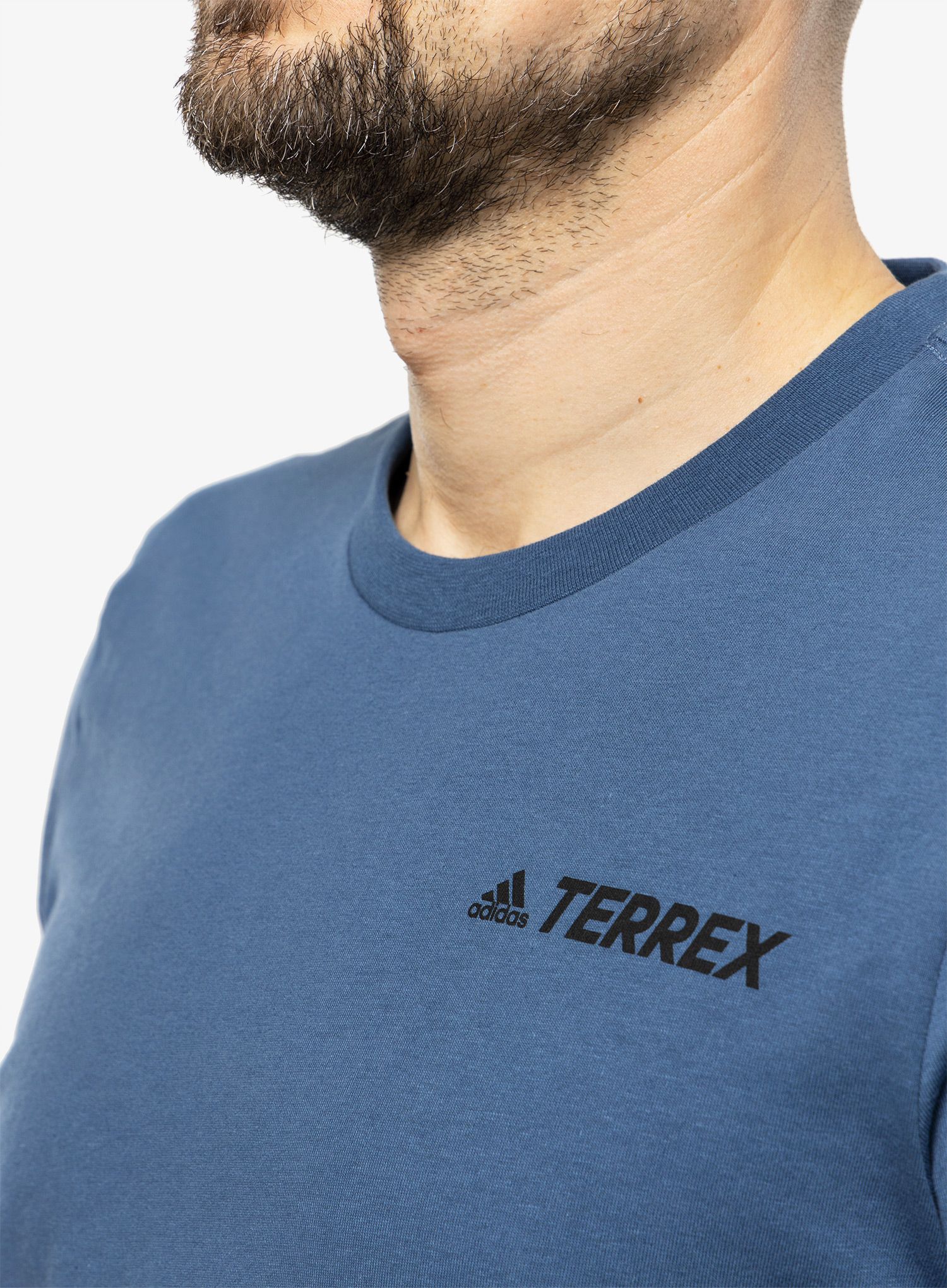 Памучна тениска adidas TERREX Mountain Graphic Tee - wonder steel
