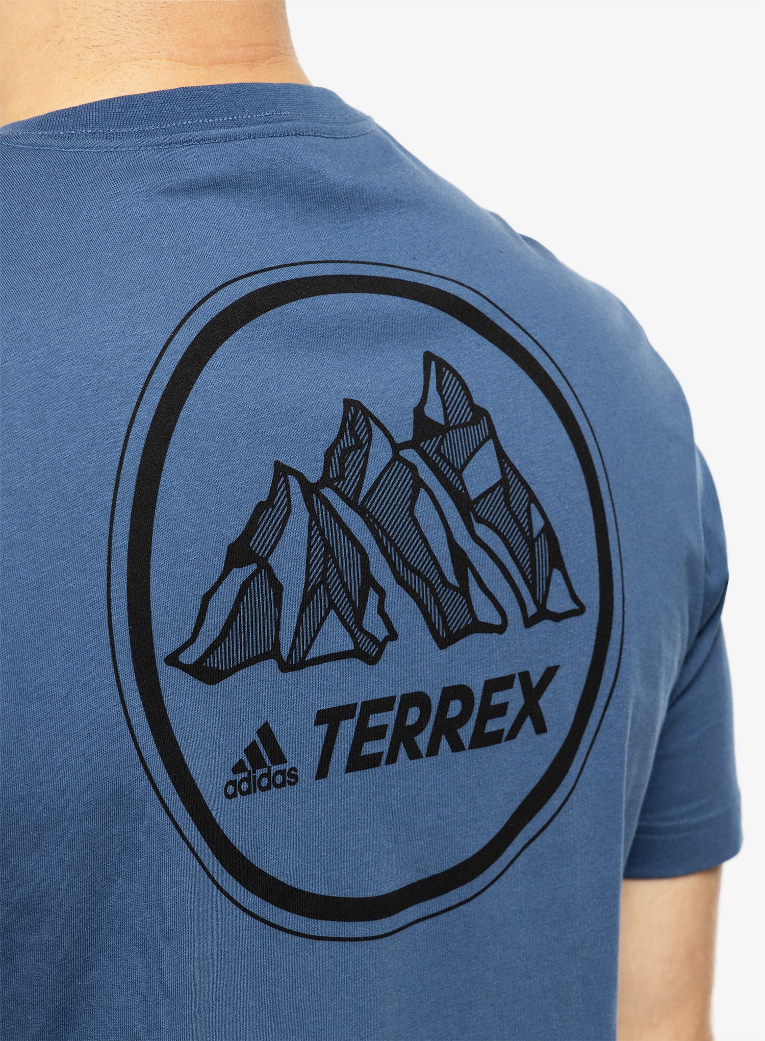 Памучна тениска adidas TERREX Mountain Graphic Tee - wonder steel