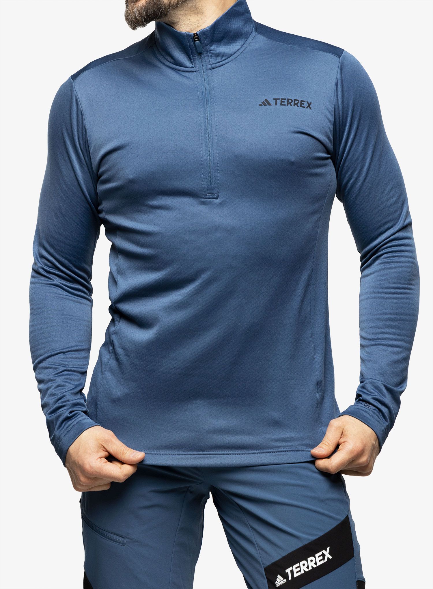 Суичър без качулка adidas TERREX Multi 1/2 Zip Fleece - wonder steel