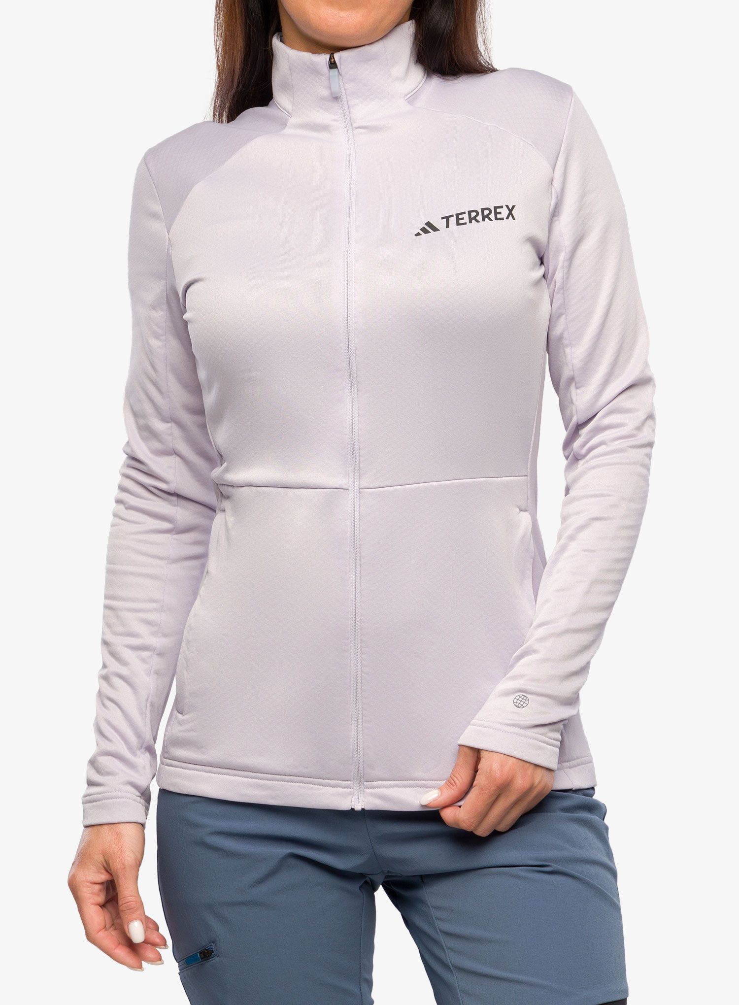 Дамски суичър с цип adidas TERREX Multi Full Zip Fleece Jacket - silver dawn