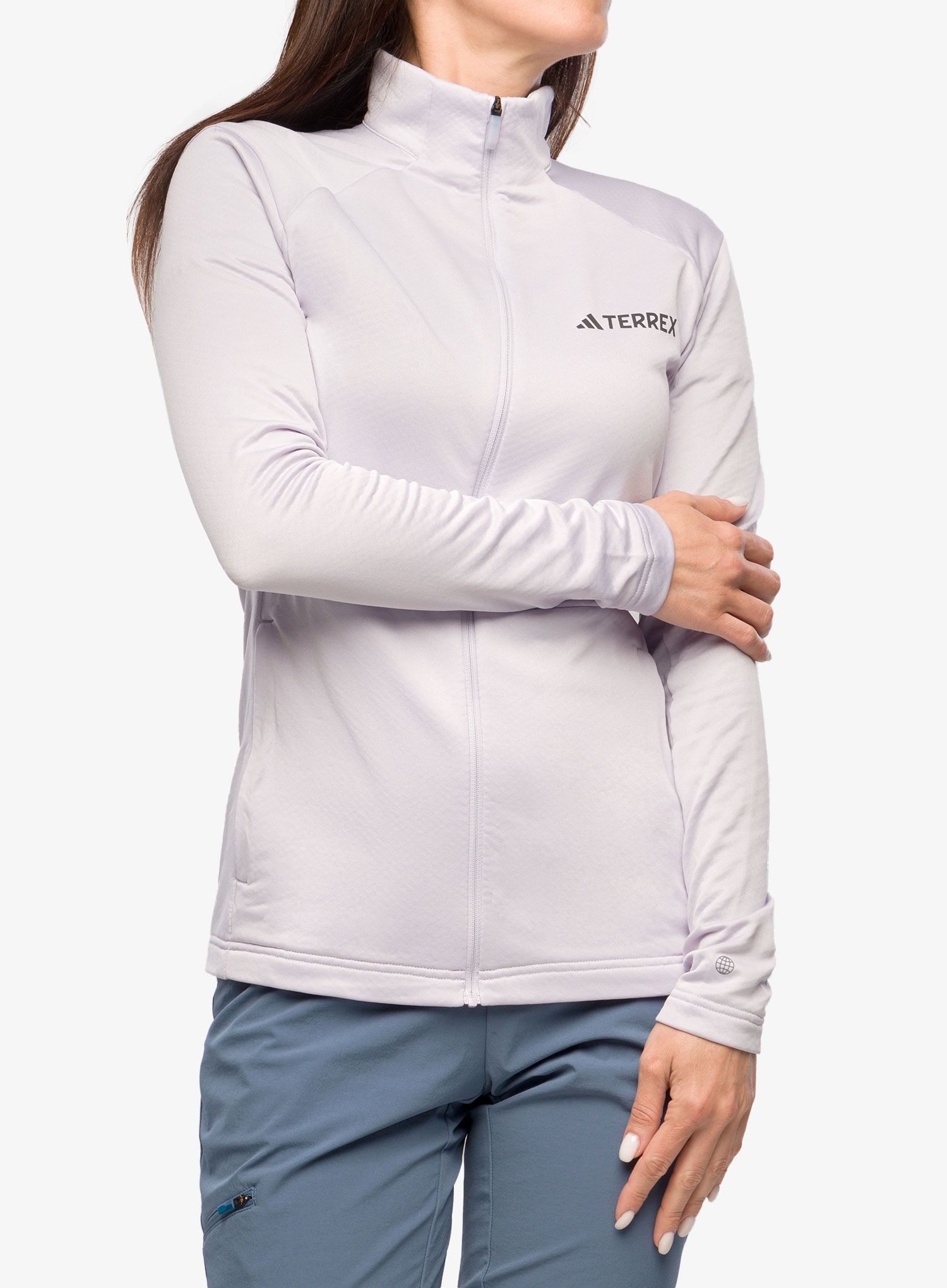Дамски суичър с цип adidas TERREX Multi Full Zip Fleece Jacket - silver dawn