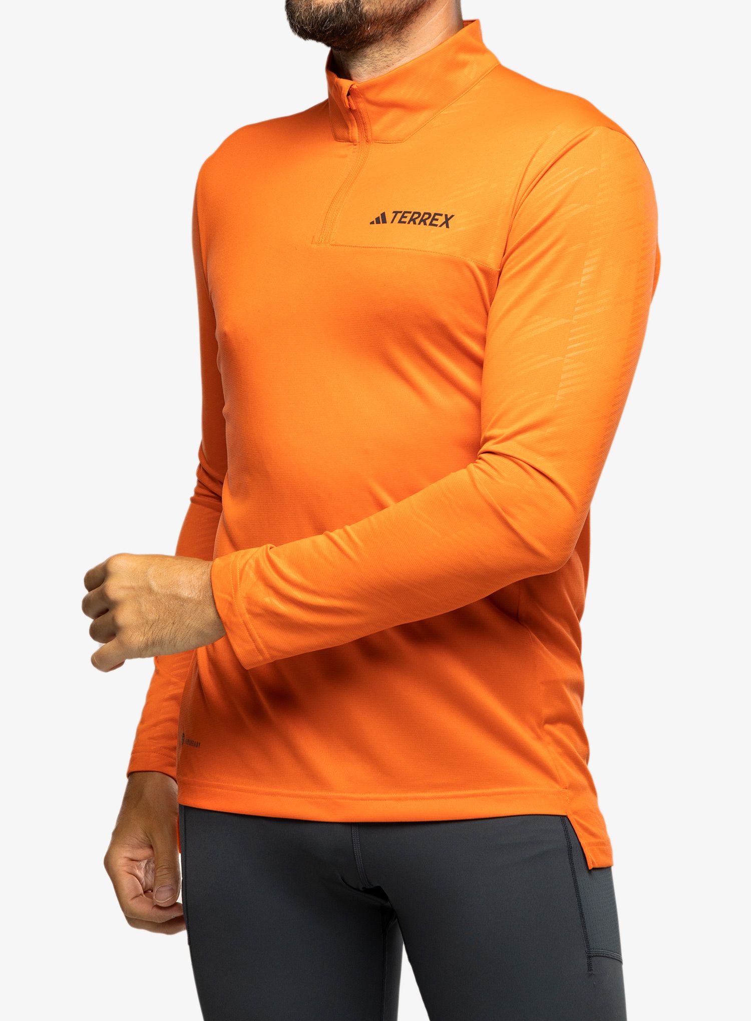 Суичър без качулка adidas TERREX Multi Half-Zip LS Tee - semi impact orange