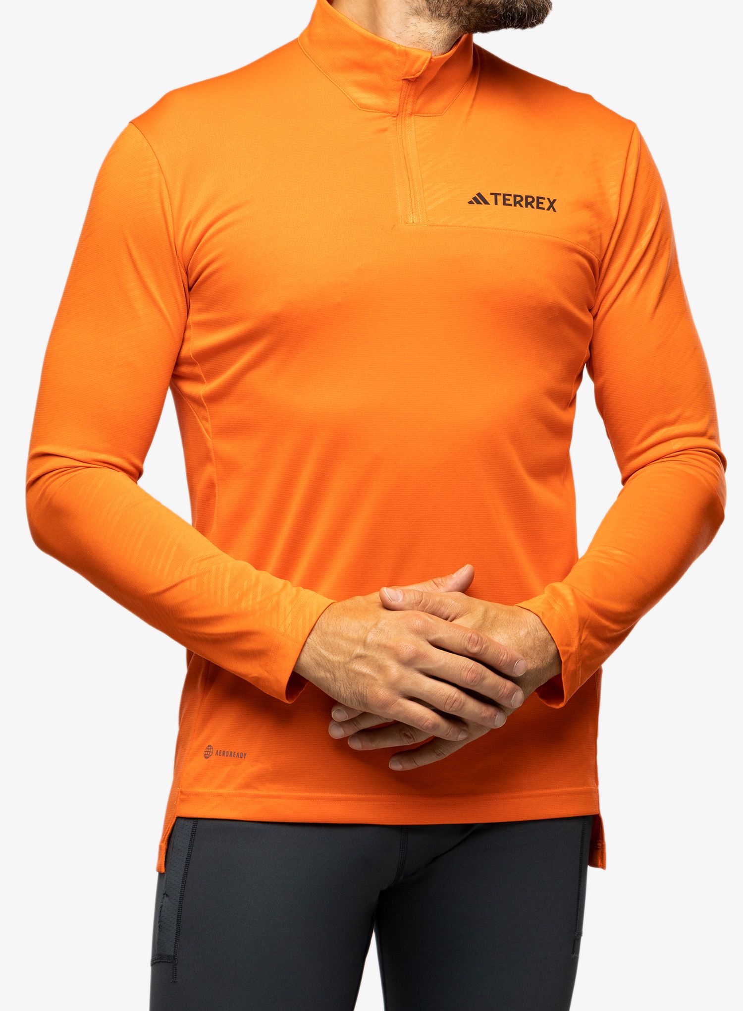 Суичър без качулка adidas TERREX Multi Half-Zip LS Tee - semi impact orange