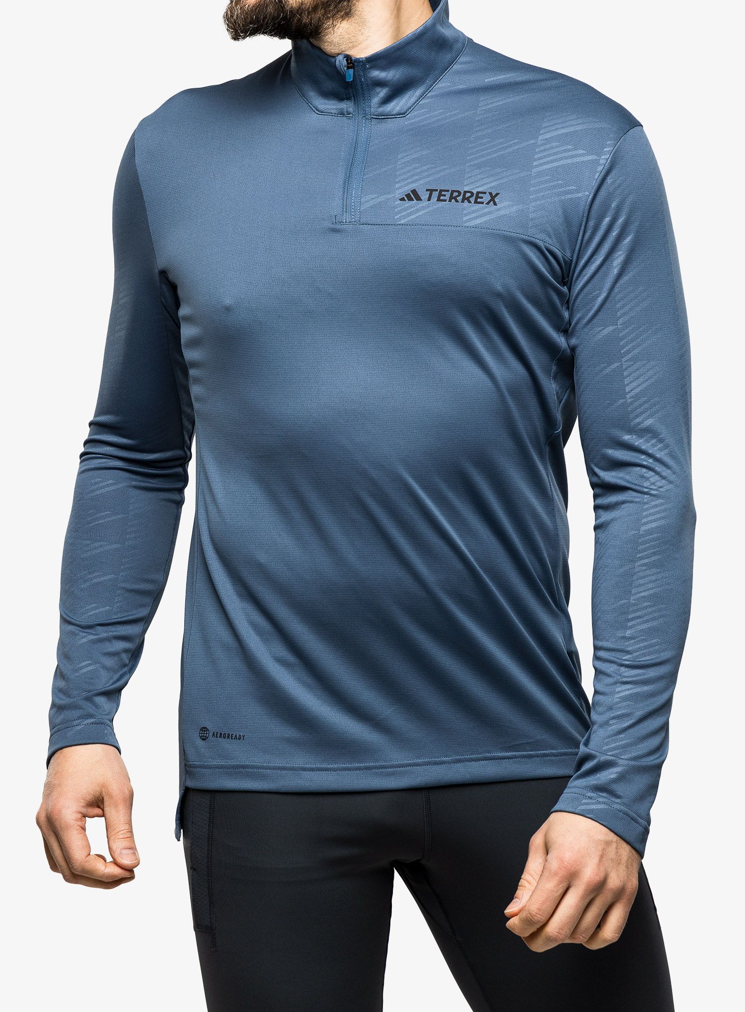 Суичър adidas TERREX Multi Half-Zip LS Tee - wonder steel