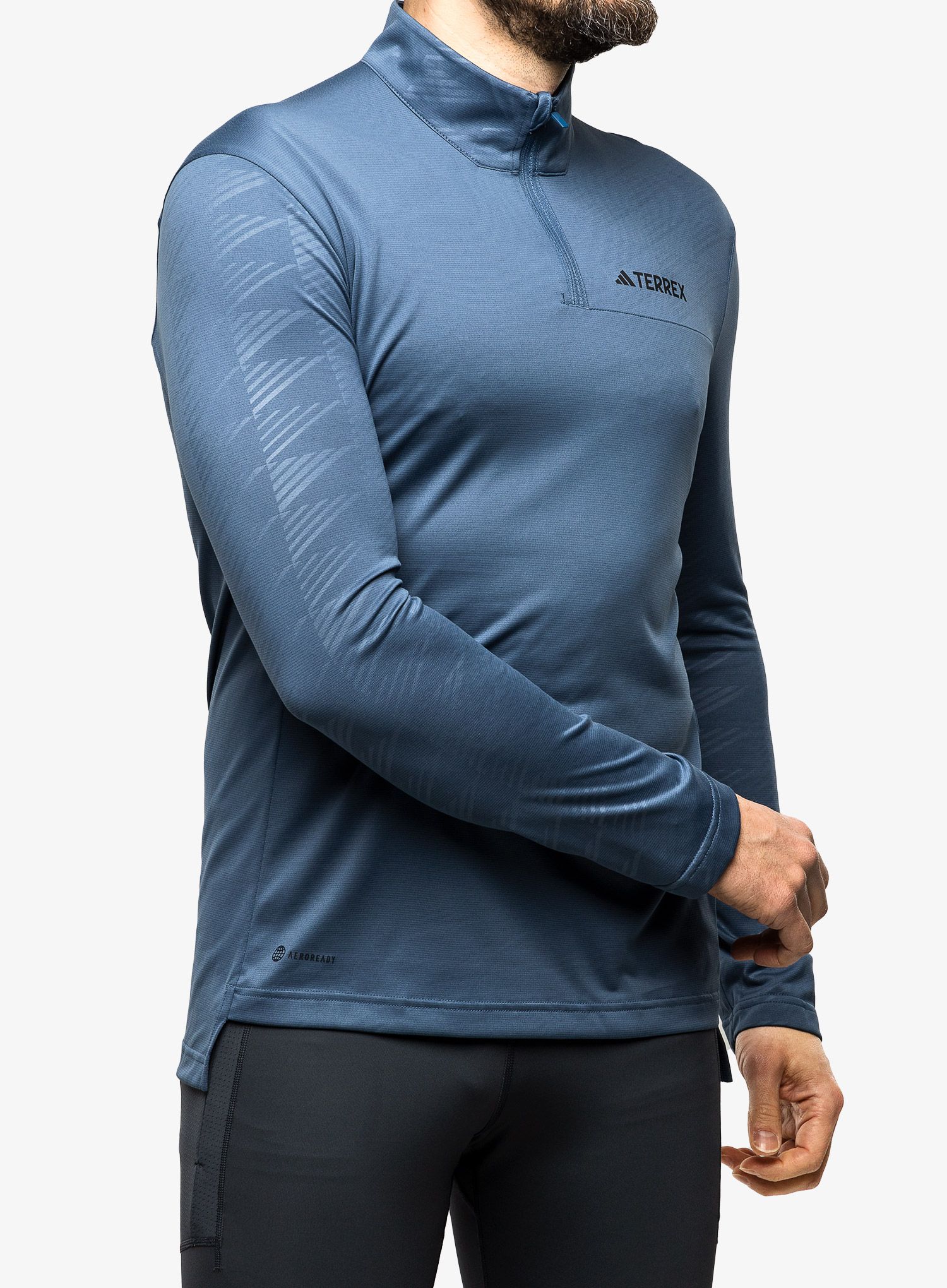 Суичър adidas TERREX Multi Half-Zip LS Tee - wonder steel