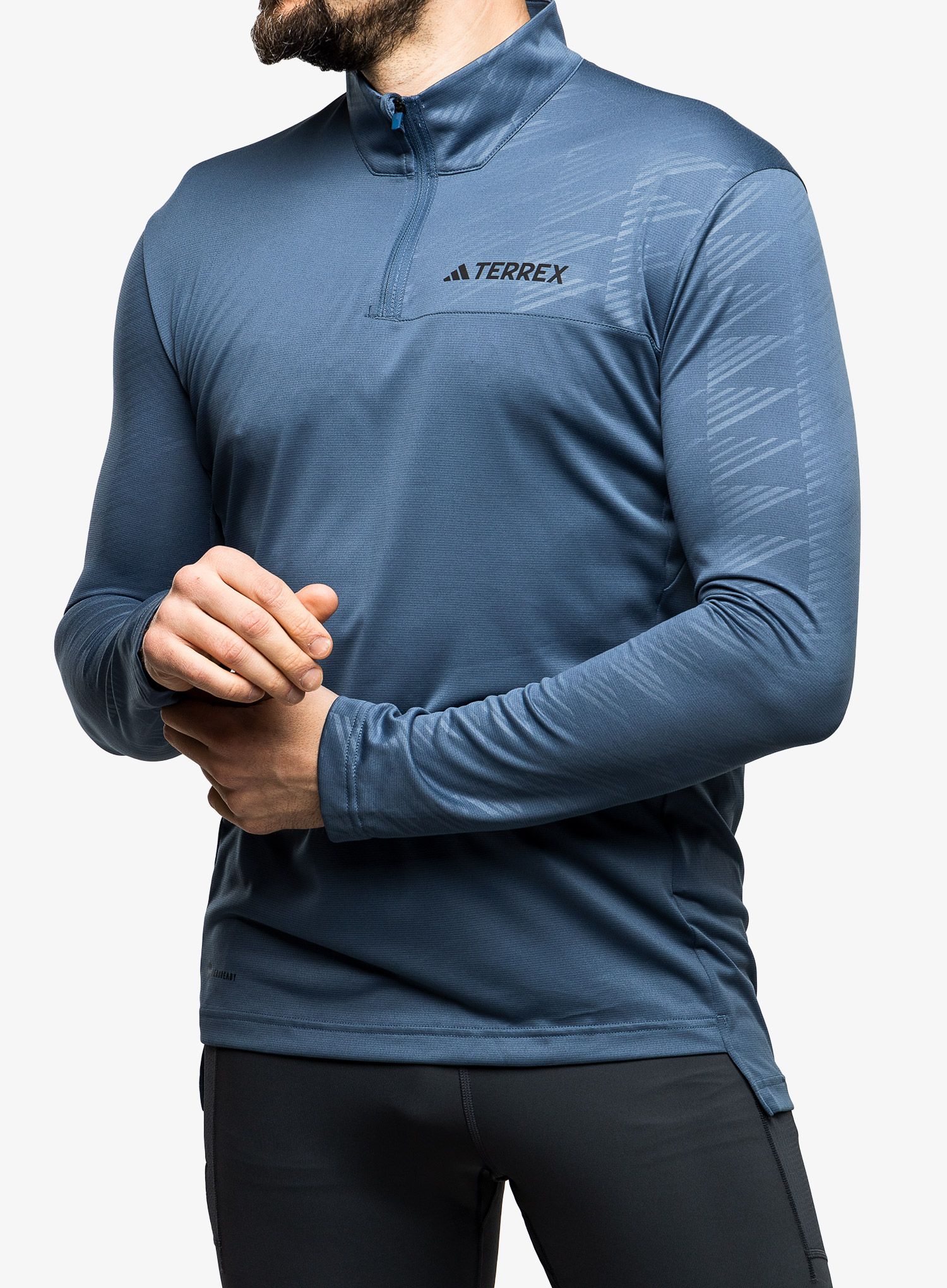 Суичър adidas TERREX Multi Half-Zip LS Tee - wonder steel