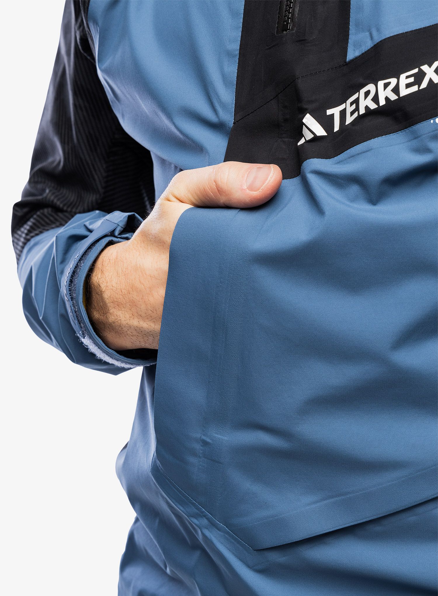 Яке с мембрана adidas TERREX Techrock Primeknit RAIN.RDY Anorak - black/wonder steel