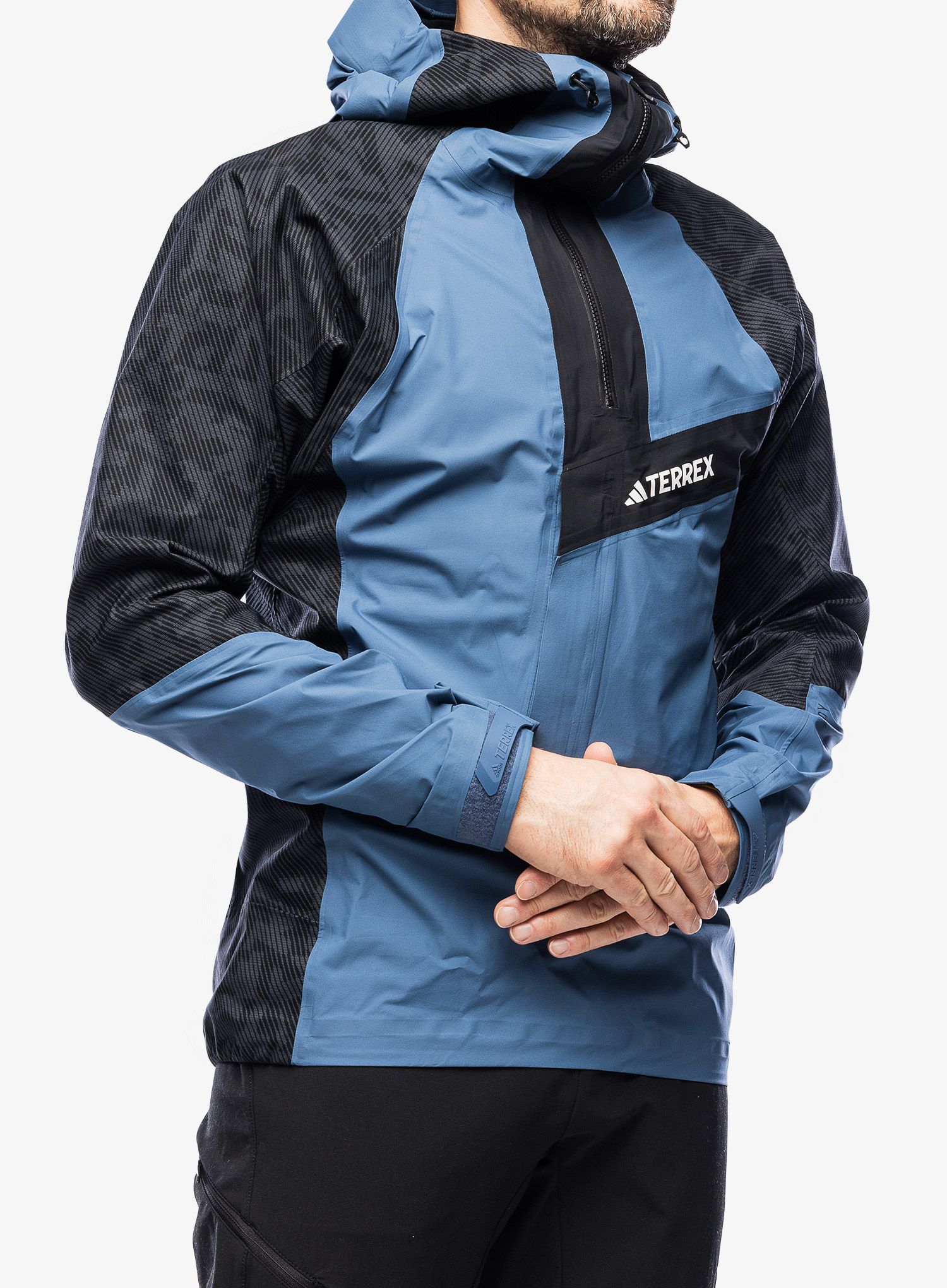 Яке с мембрана adidas TERREX Techrock Primeknit RAIN.RDY Anorak - black/wonder steel