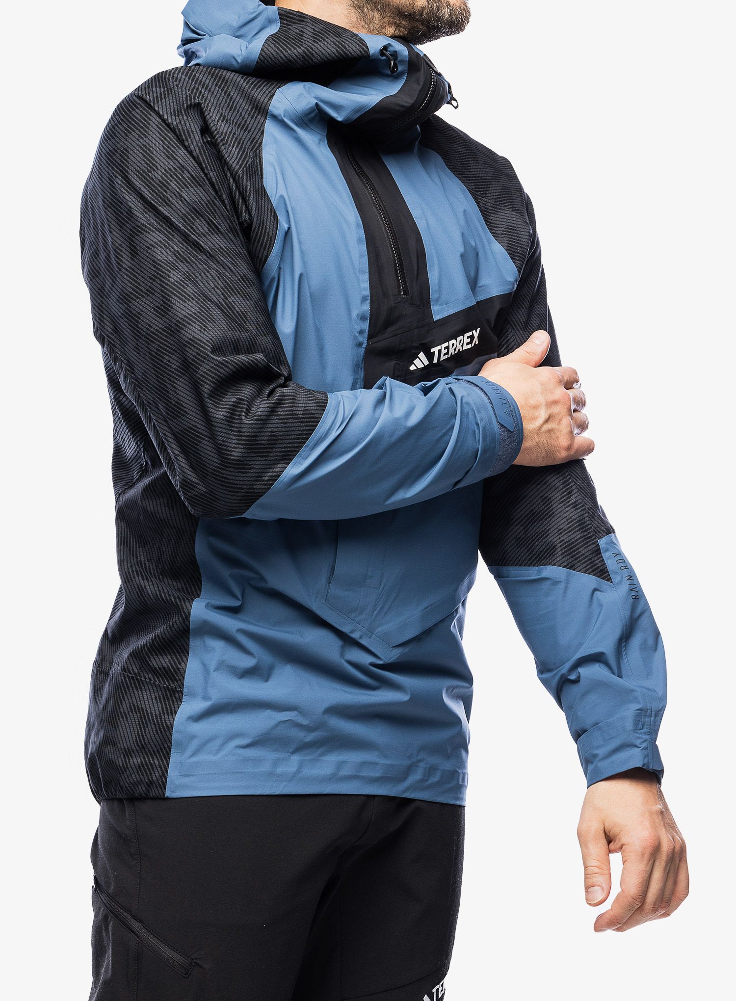 Яке с мембрана adidas TERREX Techrock Primeknit RAIN.RDY Anorak - black/wonder steel