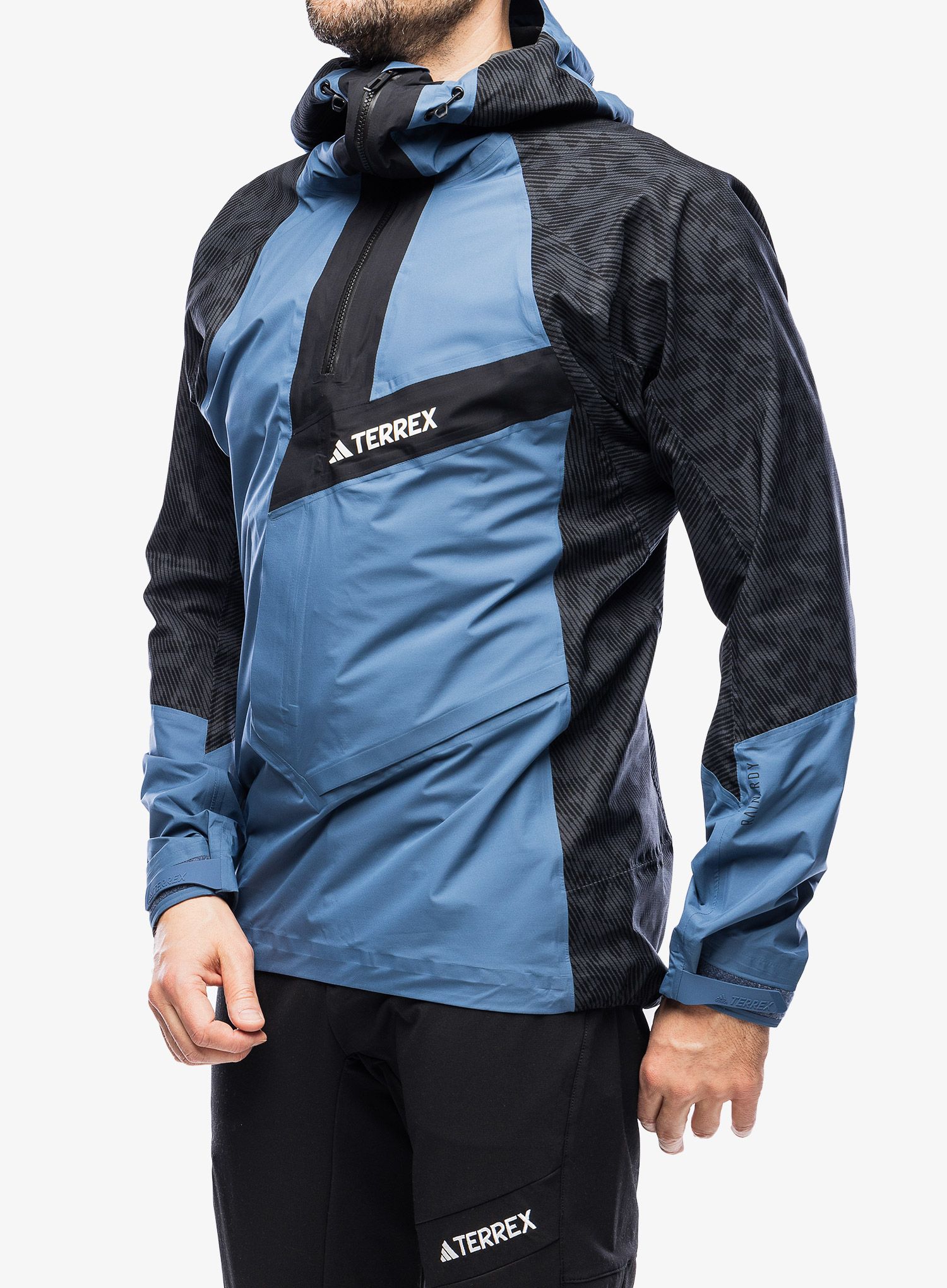 Яке с мембрана adidas TERREX Techrock Primeknit RAIN.RDY Anorak - black/wonder steel