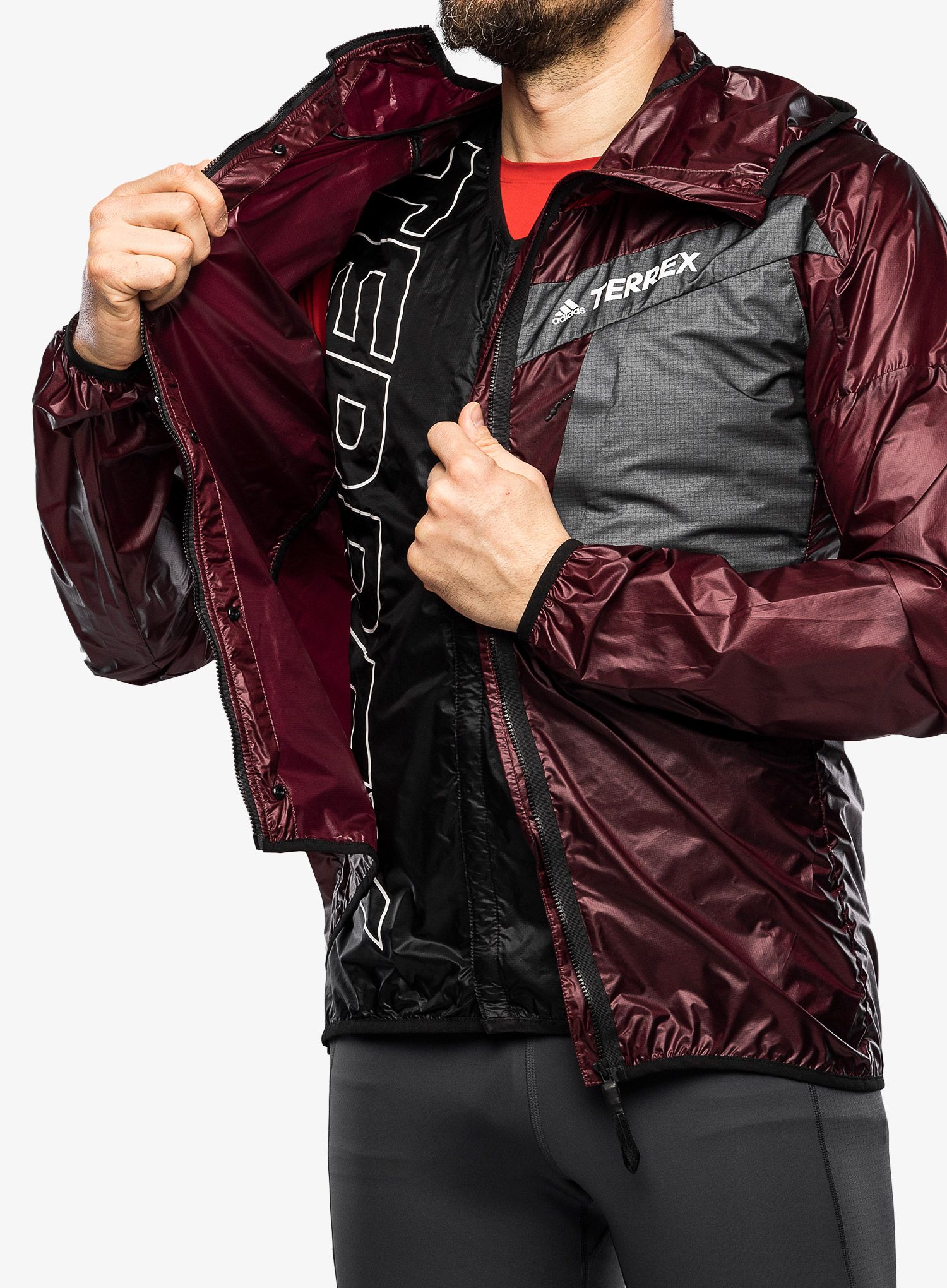 Яке adidas TERREX Trail Running 3 in 1 Wind Hooded - shadow red