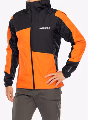 Водоустойчиво яке adidas TERREX Xperior Hybrid Primeknit Rain Jkt - semi impact orange/black