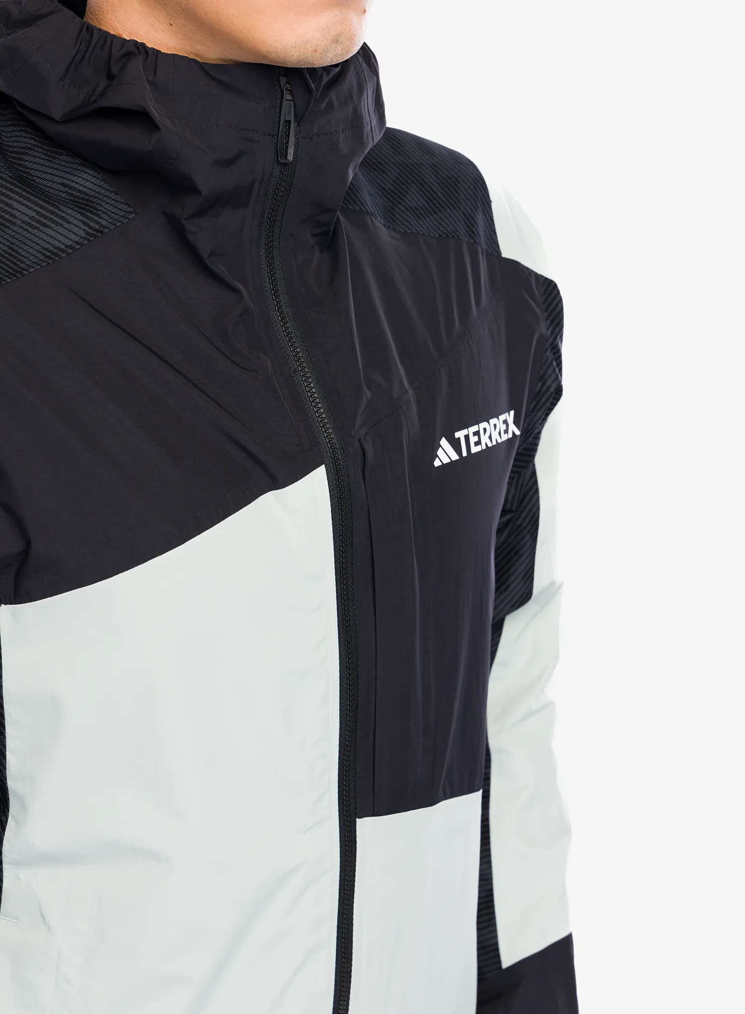 Водоустойчиво яке adidas TERREX Xperior Hybrid Primeknit Rain Jkt - wonsil/black