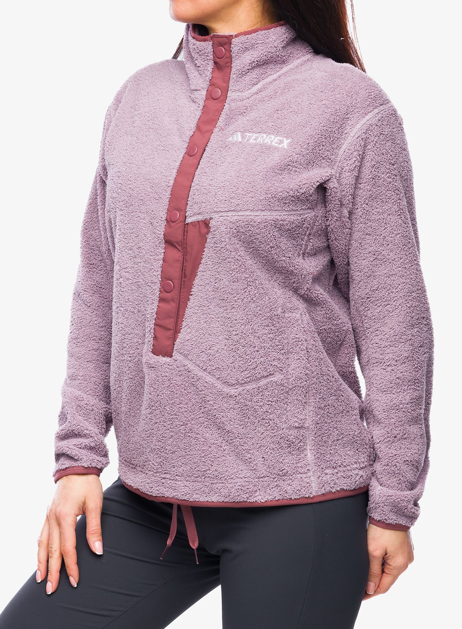 Дамски полар adidas TERREX Xploric High Pile Fleece Pullover - preloved fig
