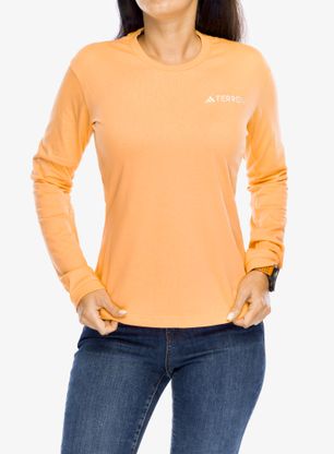Дамски дълъг ръкав adidas TERREX Xploric Logo LS Tee - amber tint