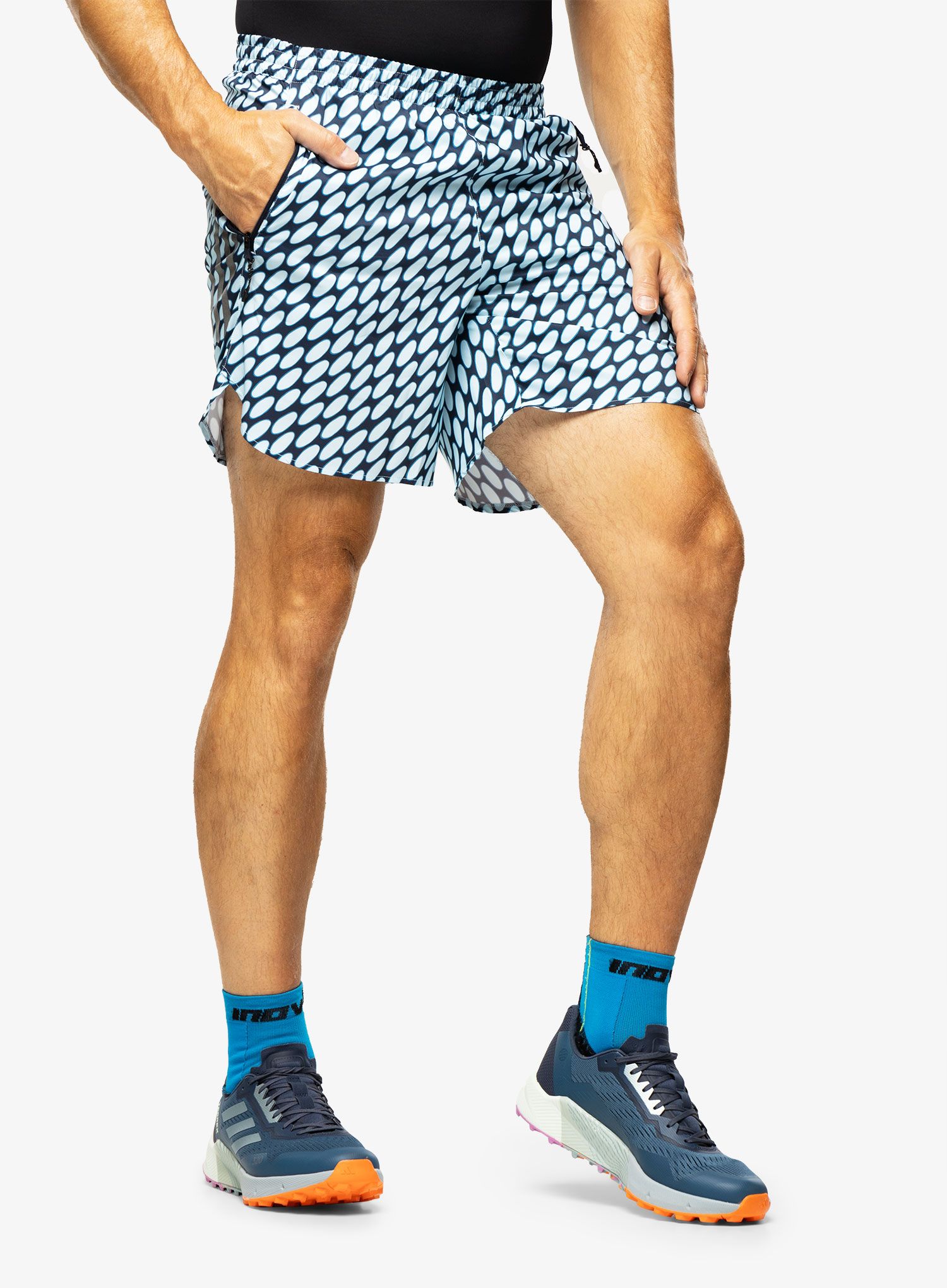 Къси панталони за бягане adidas x Marimekko Run Icons 3-Stripes Shorts - ice blue/legend ink/blue