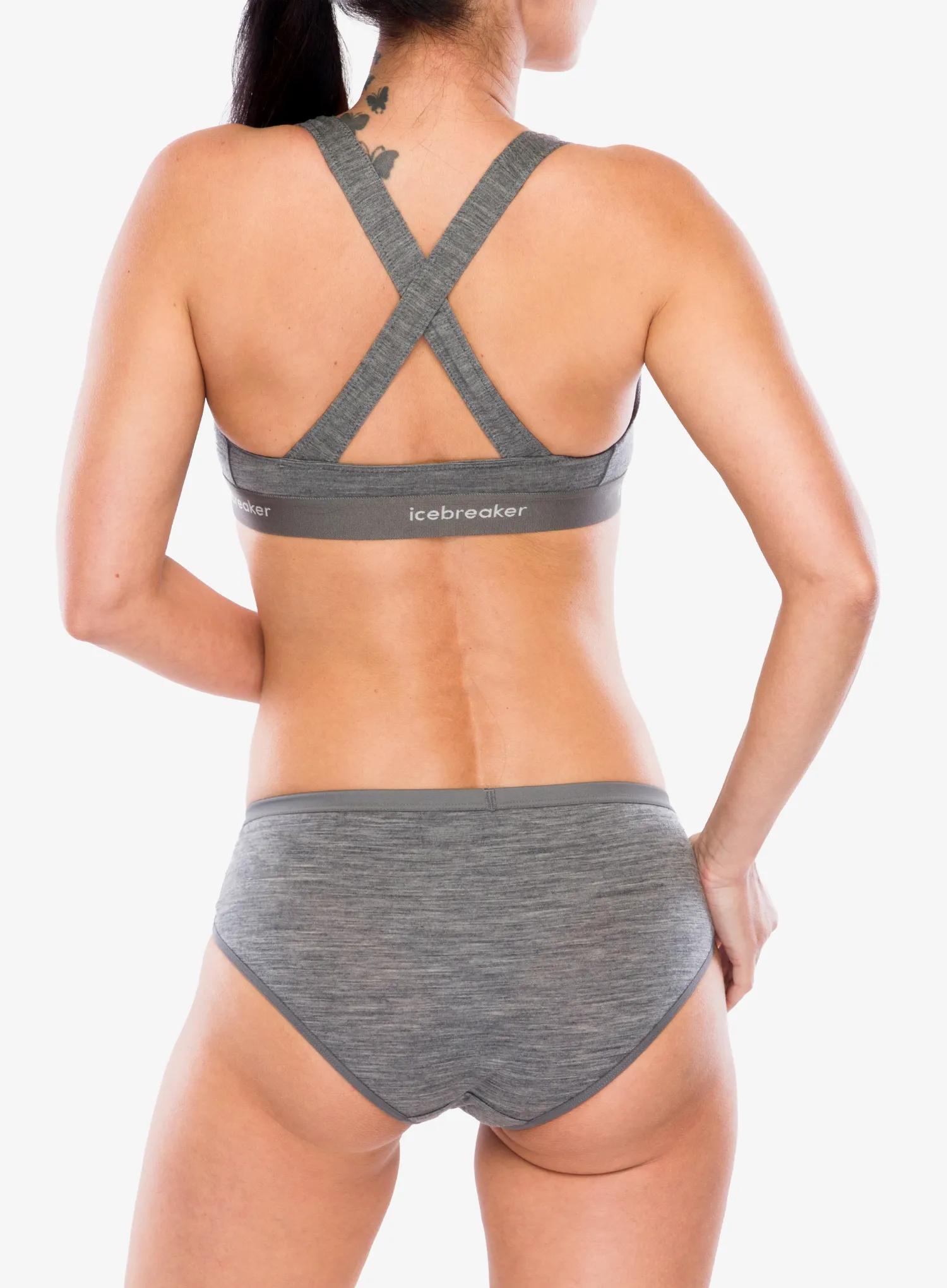 Спортен сутиен Icebreaker Merino 125 Cool-Lite Sprite Racerback Bra - gritstone hthr