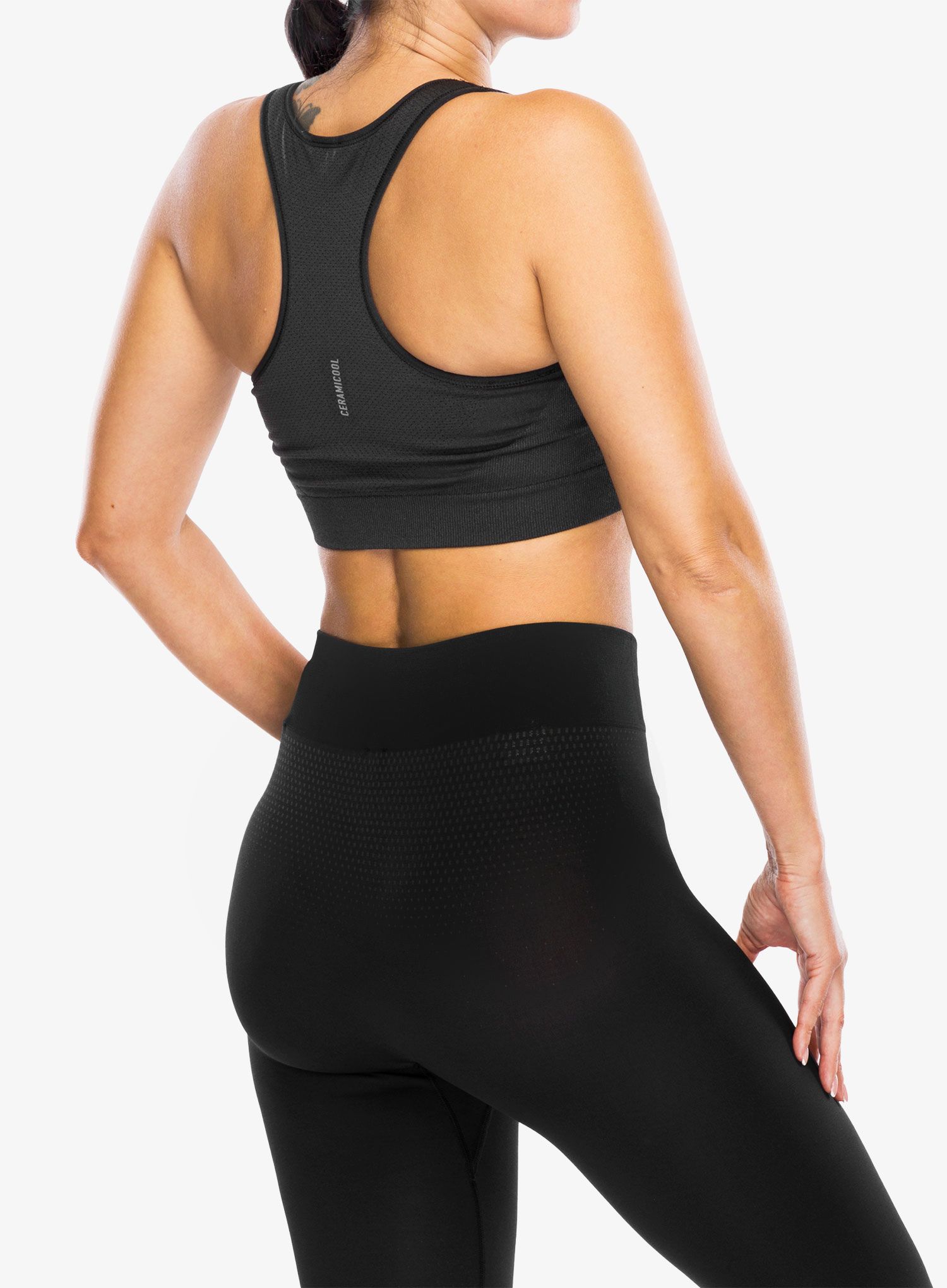 Спортен сутиен Odlo Medium Ceramicool Sport Bra Seamless - black melange