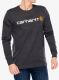 Суичър без качулка Carhartt Core Logo T-Shirt L/S - carbon heather