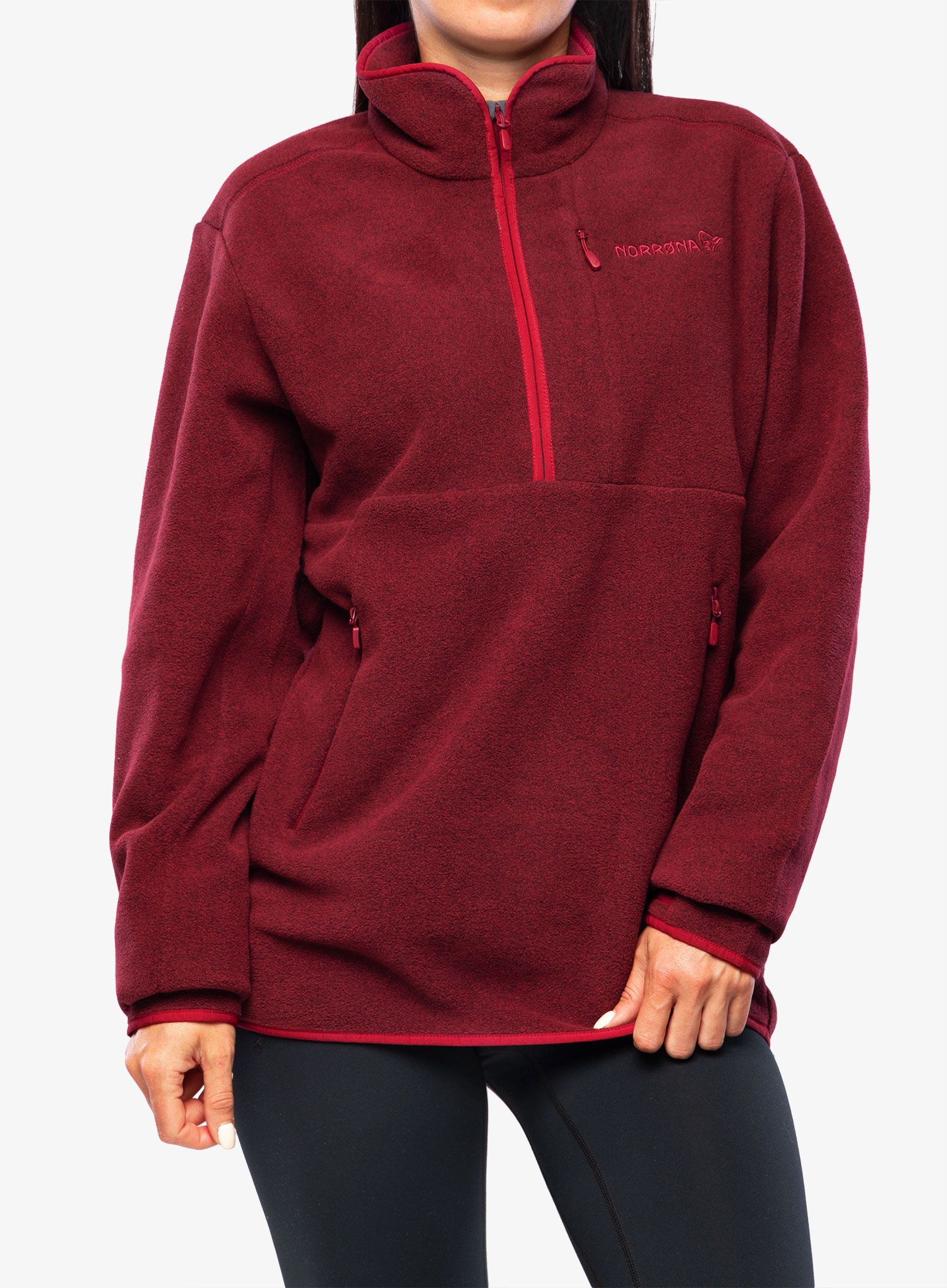 Суичър без качулка Norrona Norrøna Warm2 Halfzip - rhubarb melange