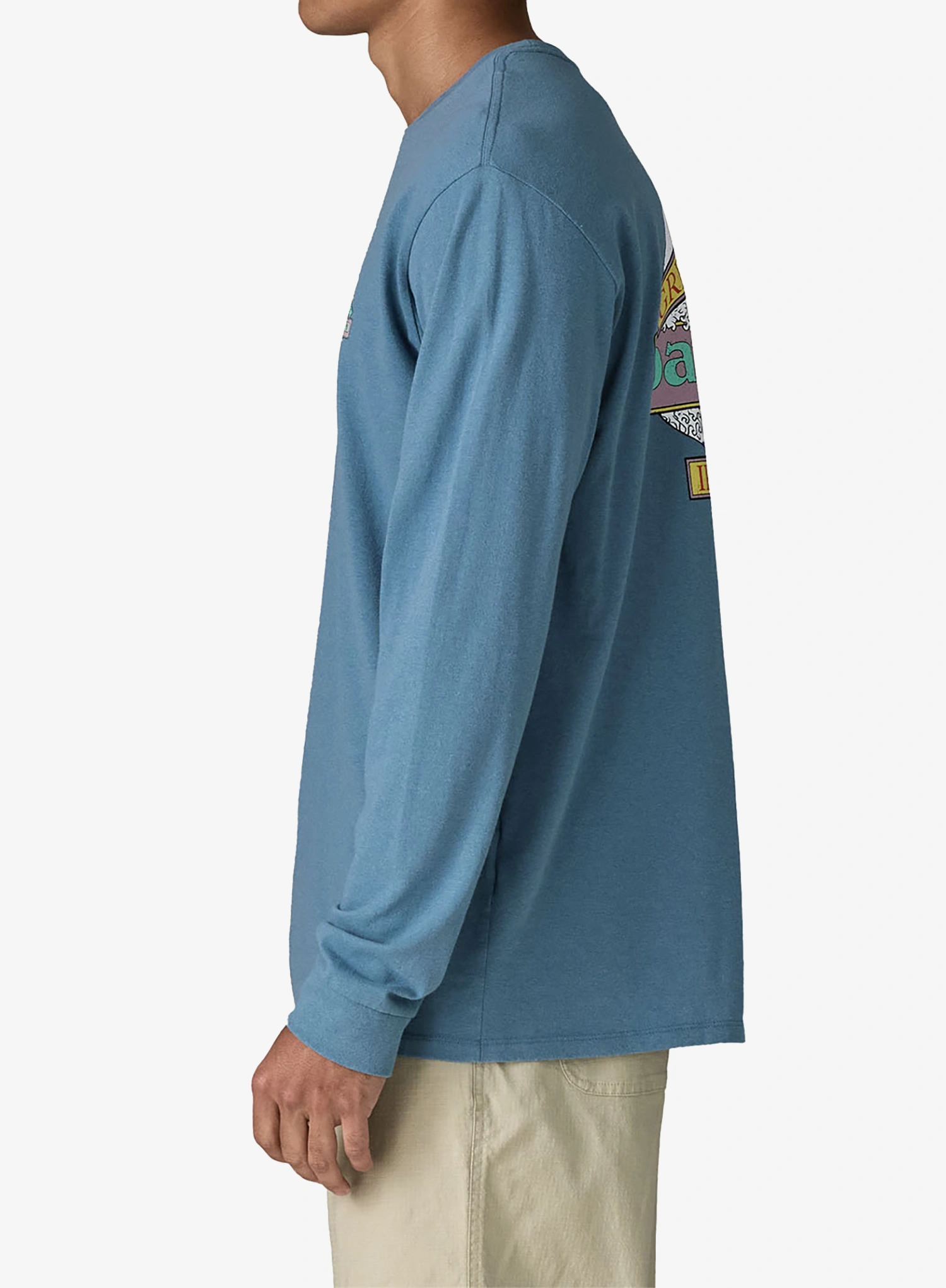 Суичър без качулка Patagonia L/S Great Waves Responsibili-Tee - shore blue
