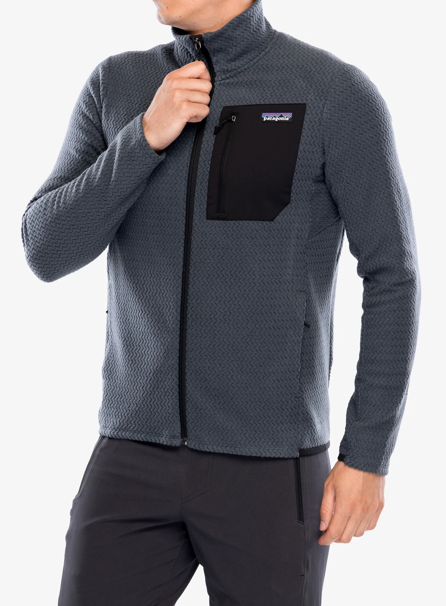 Суичър без качулка Patagonia R1 Air Jacket - smolder blue