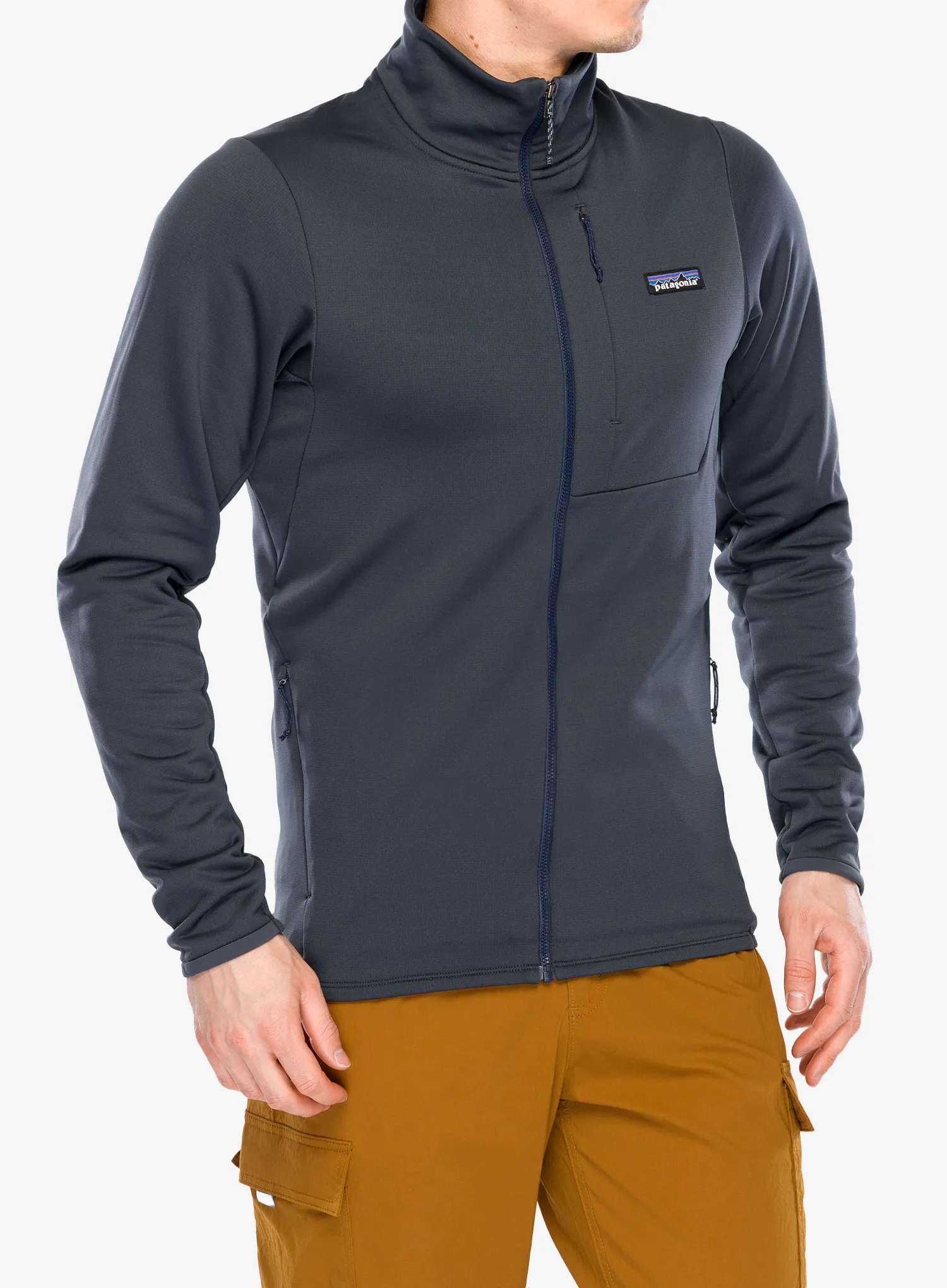 Суичър без качулка Patagonia R1 Thermal Jacket - smolder blue