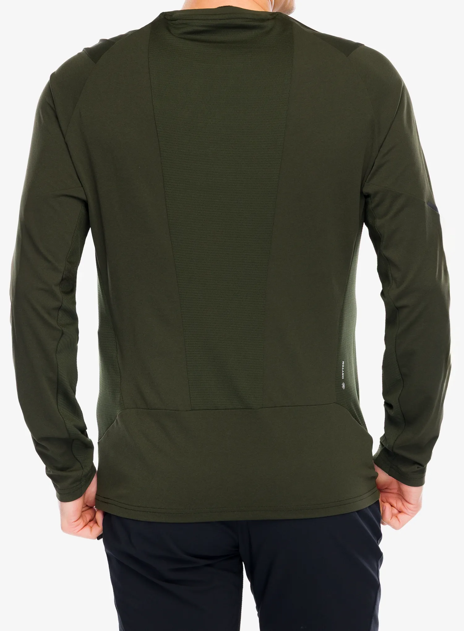 Суичър без качулка Salewa Pedroc Dry L/S Tee - dark olive