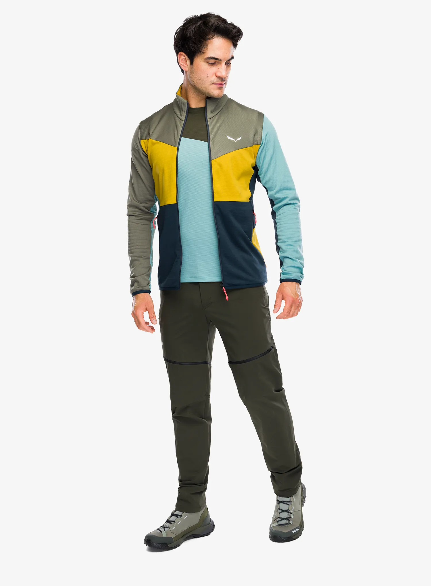 Суичър без качулка Salewa Puez Cammino PL Jacket - faded green/multi