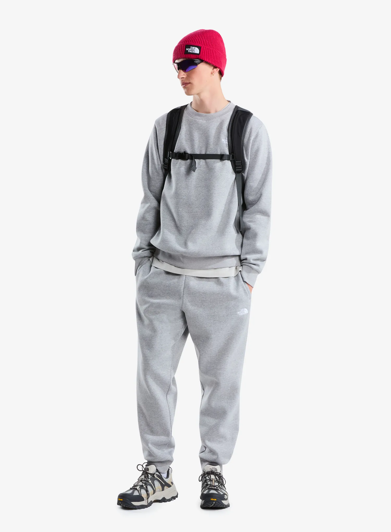 Суичър без качулка The North Face Evolution Simple Dome Regular Crew - pale grey heather