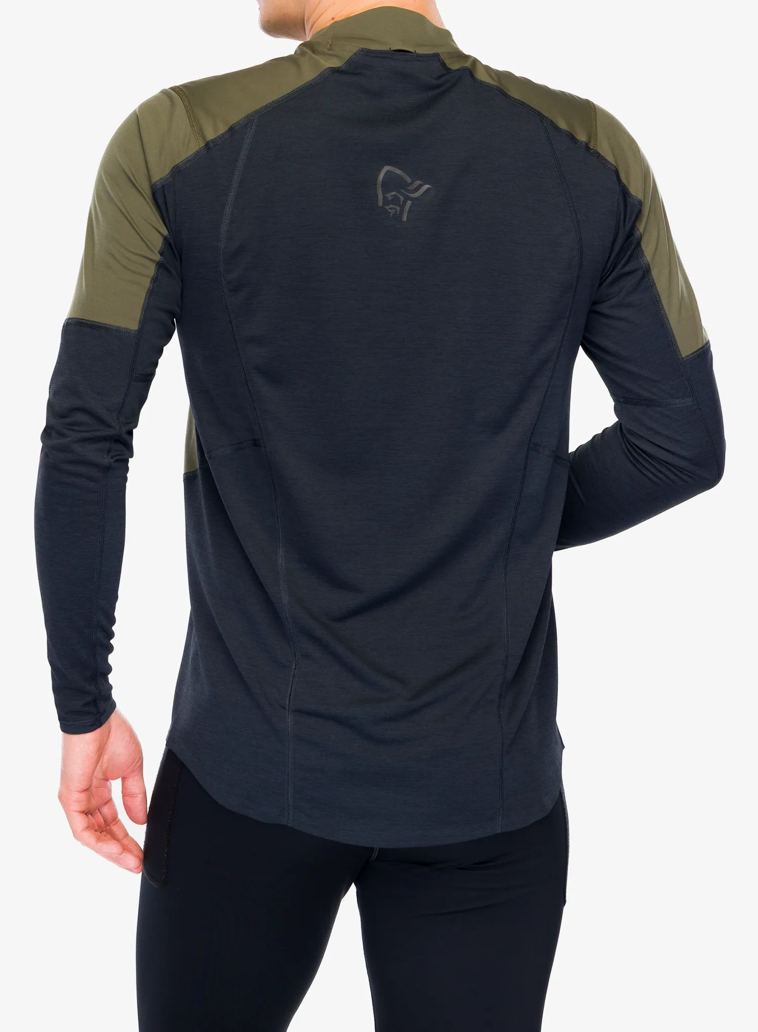 Суичър за бягане Norrona Senja Equaliser Lightweight Long Sleeve - olive night