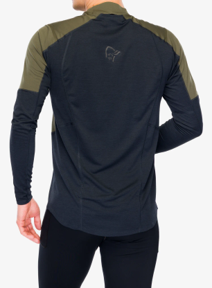 Суичър за бягане Norrona Senja Equaliser Lightweight Long Sleeve - olive night