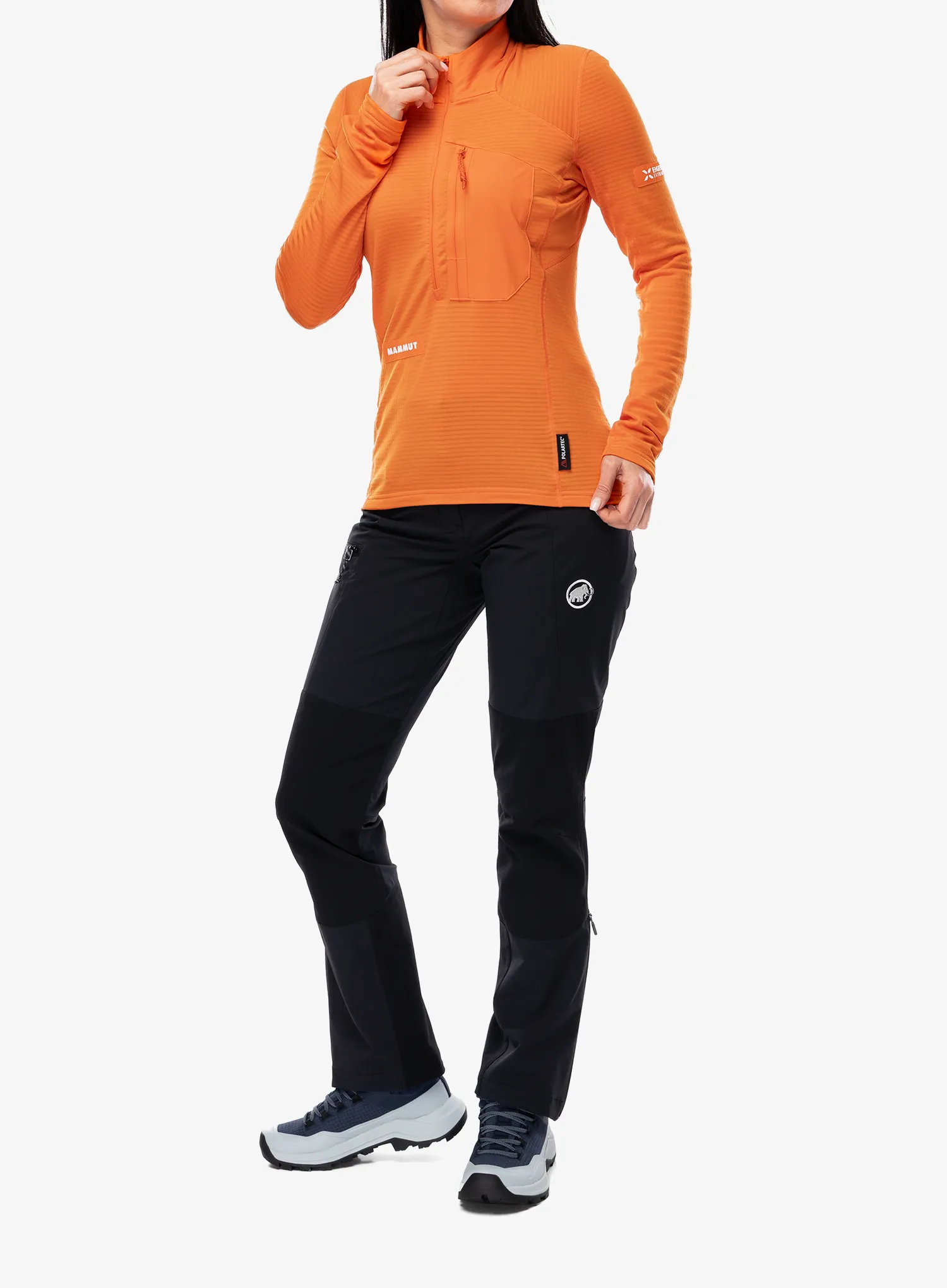 Дамски суичър без качулка Mammut Eiger Nordwand Advanced FL Half Zip Pull - orange