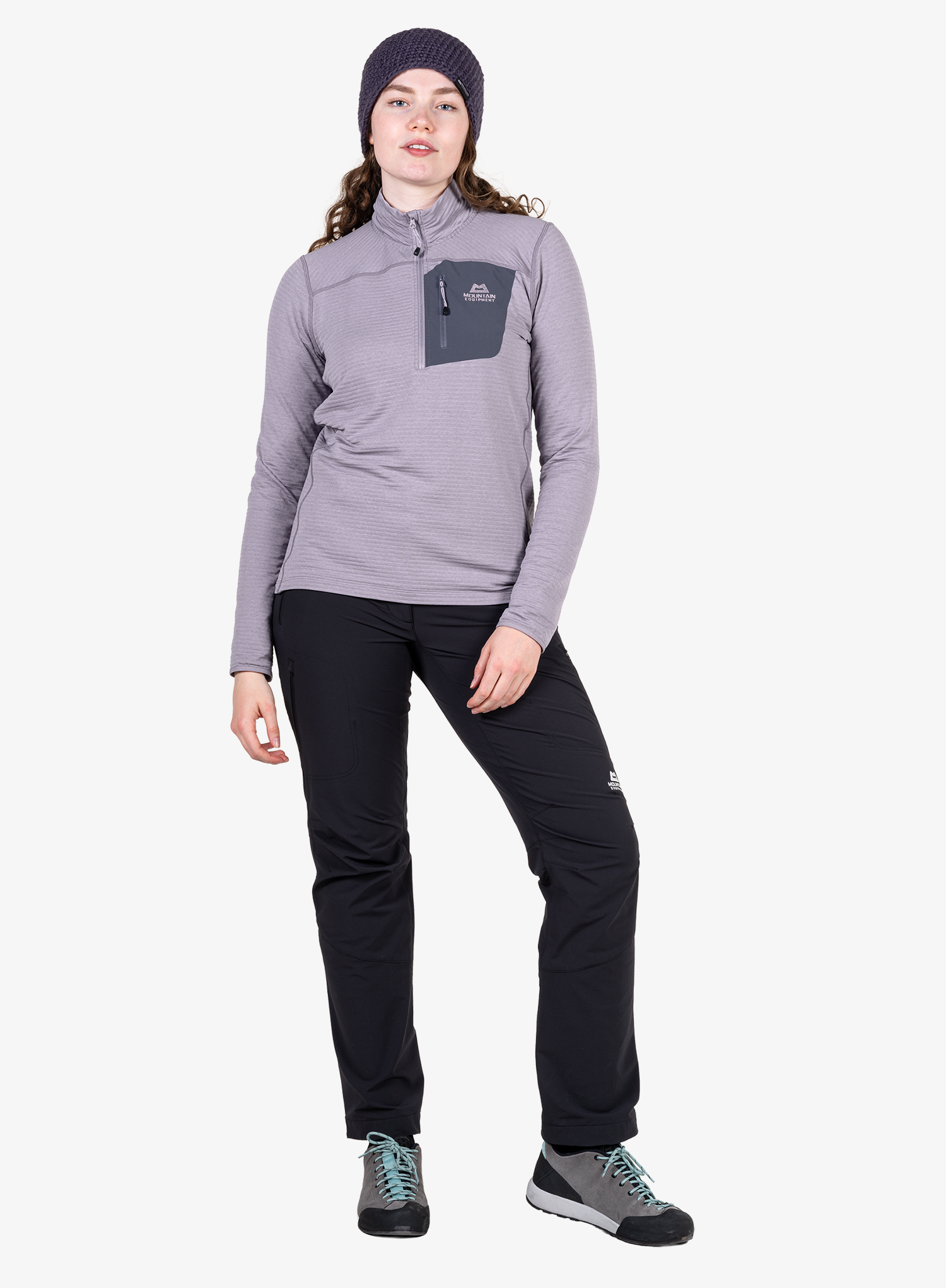 Дамски суичър без качулка Mountain Equipment Lumiko Zip-T - allium/ombre