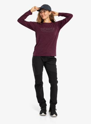 Дамски суичър без качулка Patagonia L/S Cap Cool Daily Shirt Hut Tripper - berry fig/light berry fig