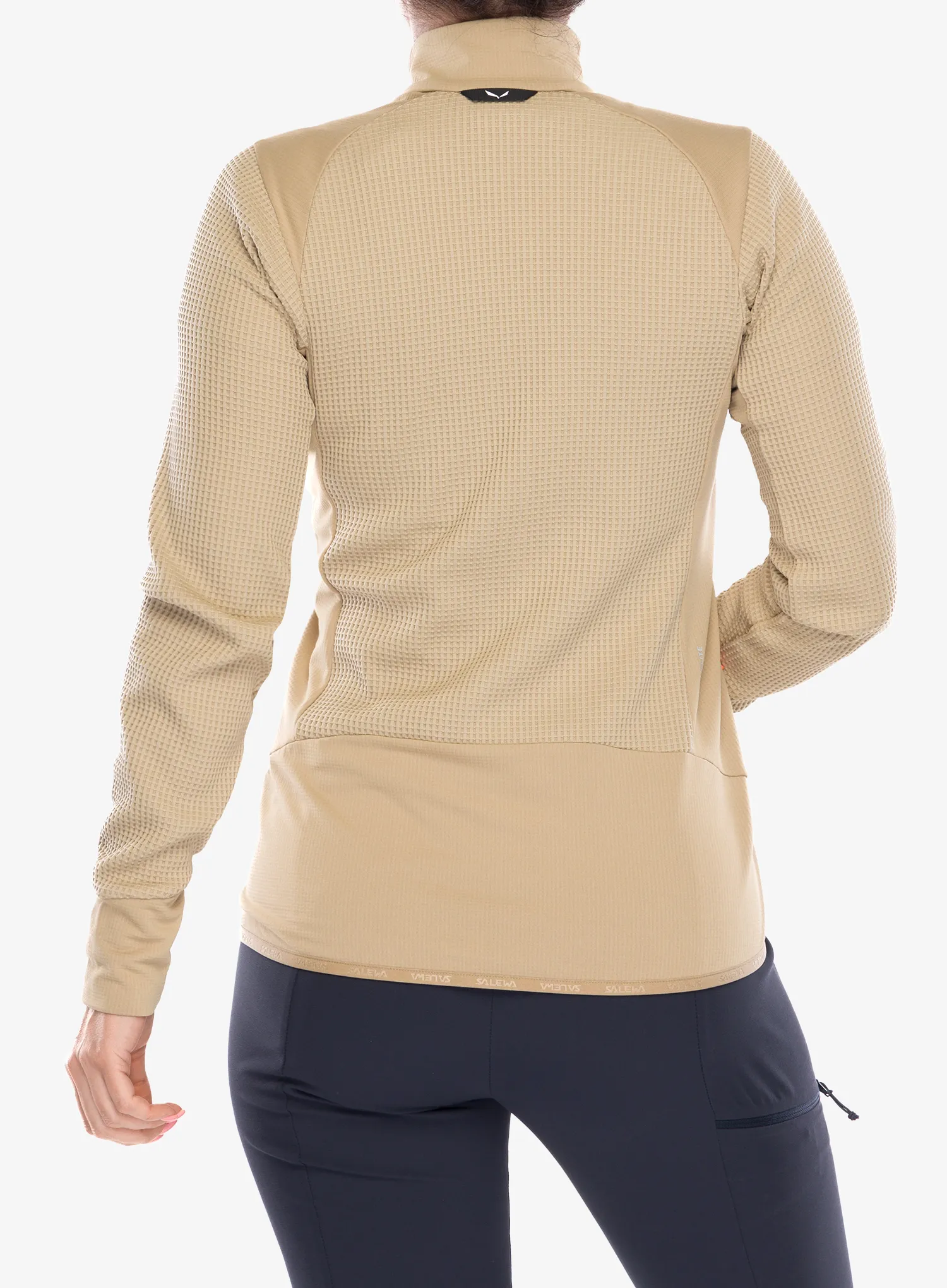Дамски суичър без качулка Salewa Puez Waffle Hyb PL Jacket - quicksand