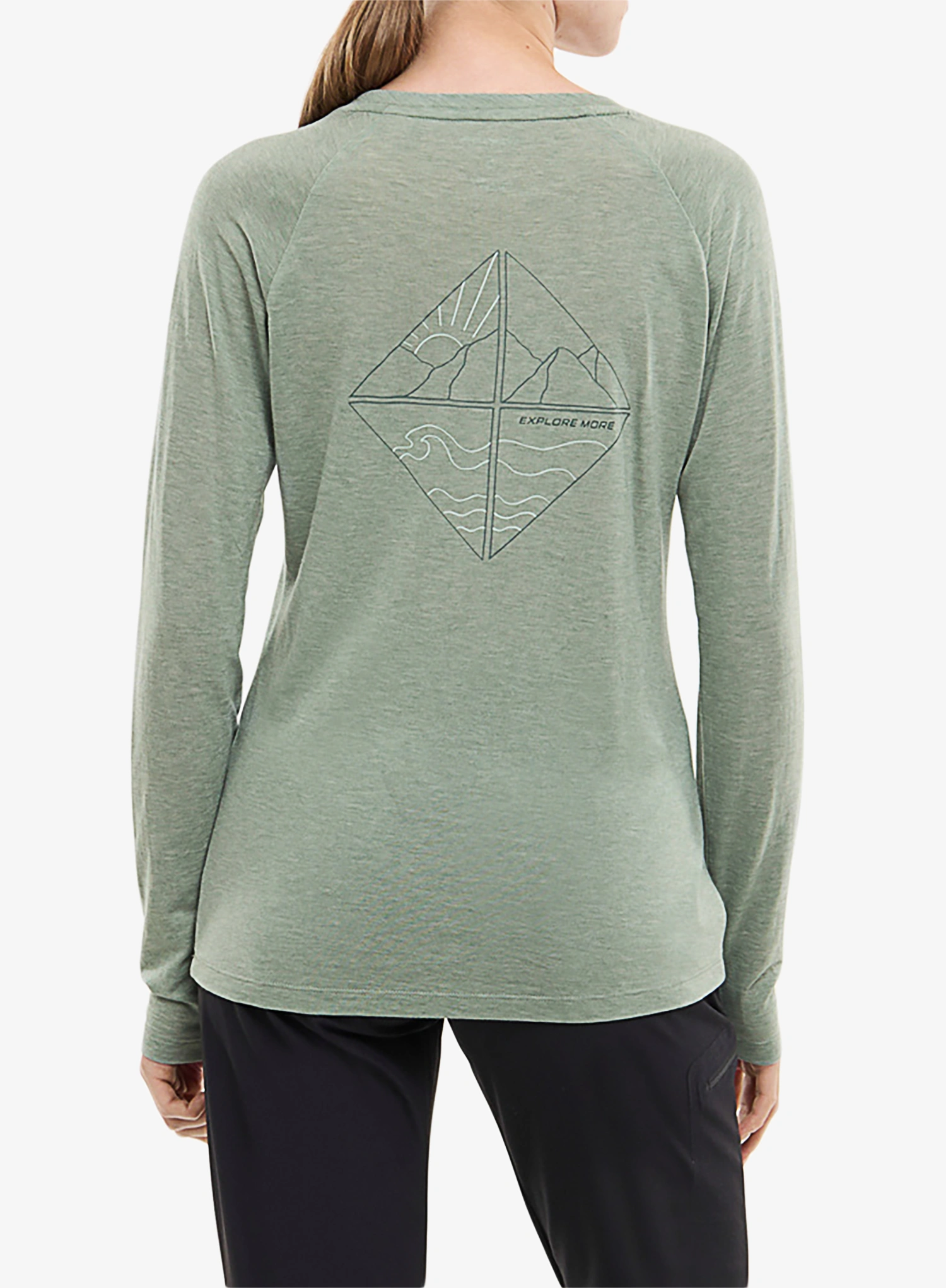 Дамски суичър без качулка Viking Longsleeve Andali - green